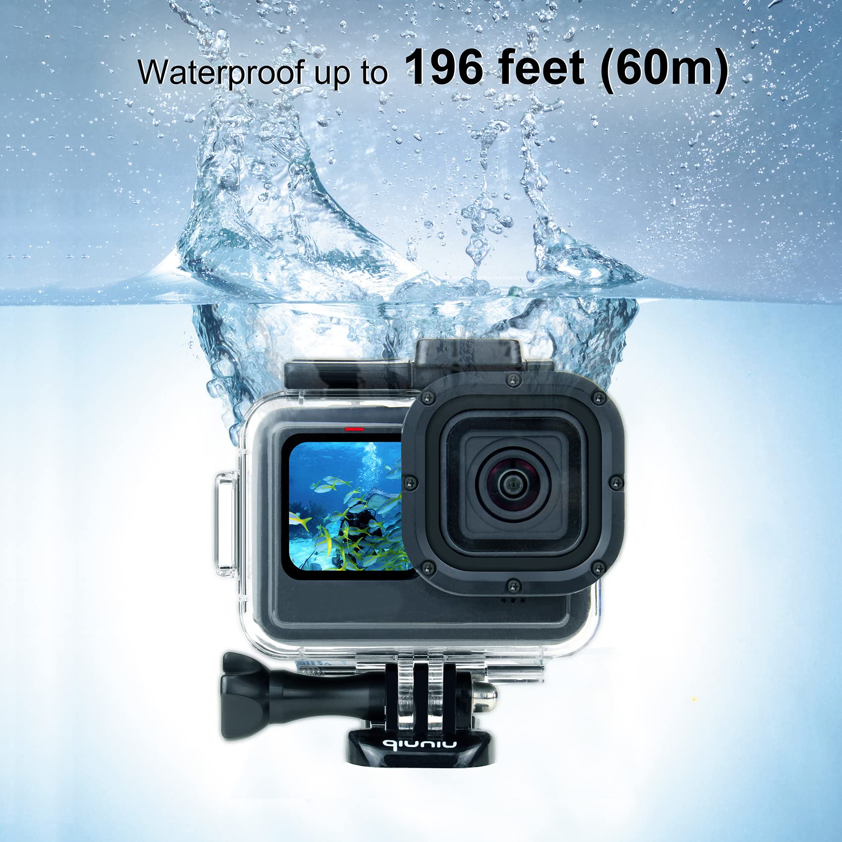 Standard Protective Waterproof Dive Housing Case For Gopro Hero 9,10, 11 And 12 Black Action Camera   Up To 45 Meters   Protecti