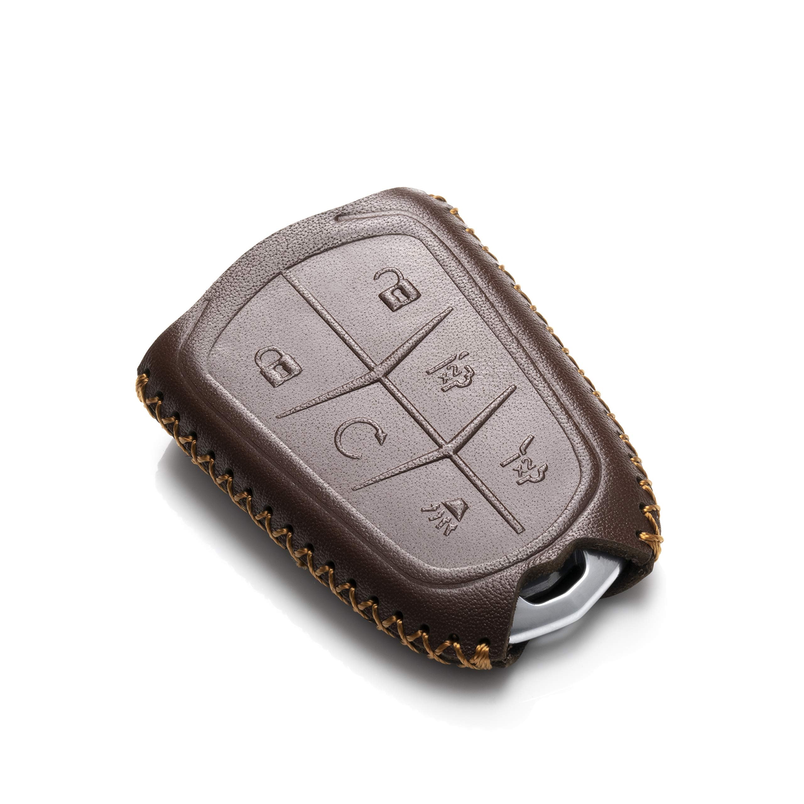 Vitodeco Genuine Leather Smart Key Fob Case Cover Compatible For Cadillac Xt4, Cadillac Xt5, Cadillac Xt6 2019   2025 With Key C