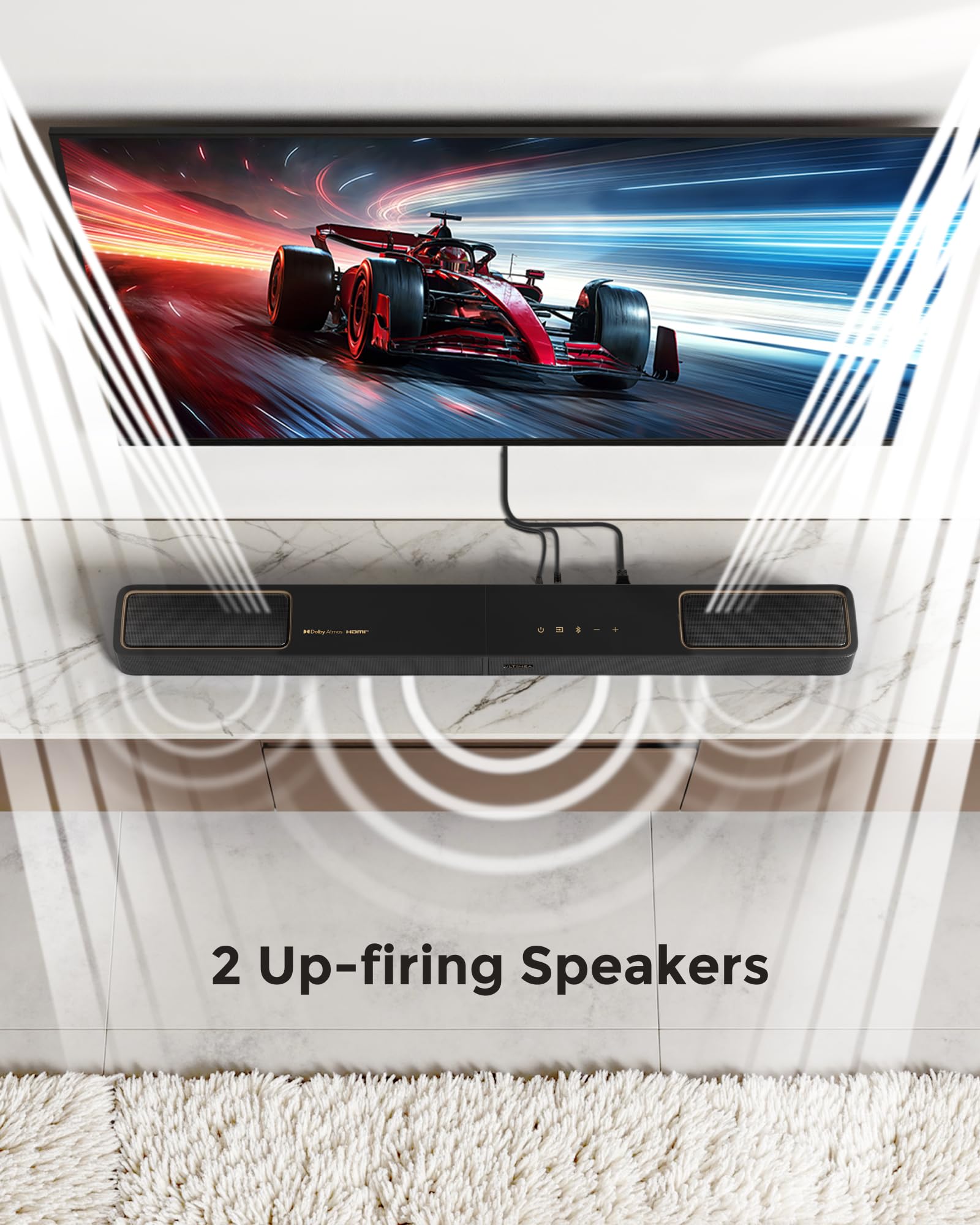Ultimea 5.1.2Ch Sound Bar With Dolby Atmos, Surround Sound System For Tv With 2 Surround Speakers, Sound Bar For Smart Tv, Sound