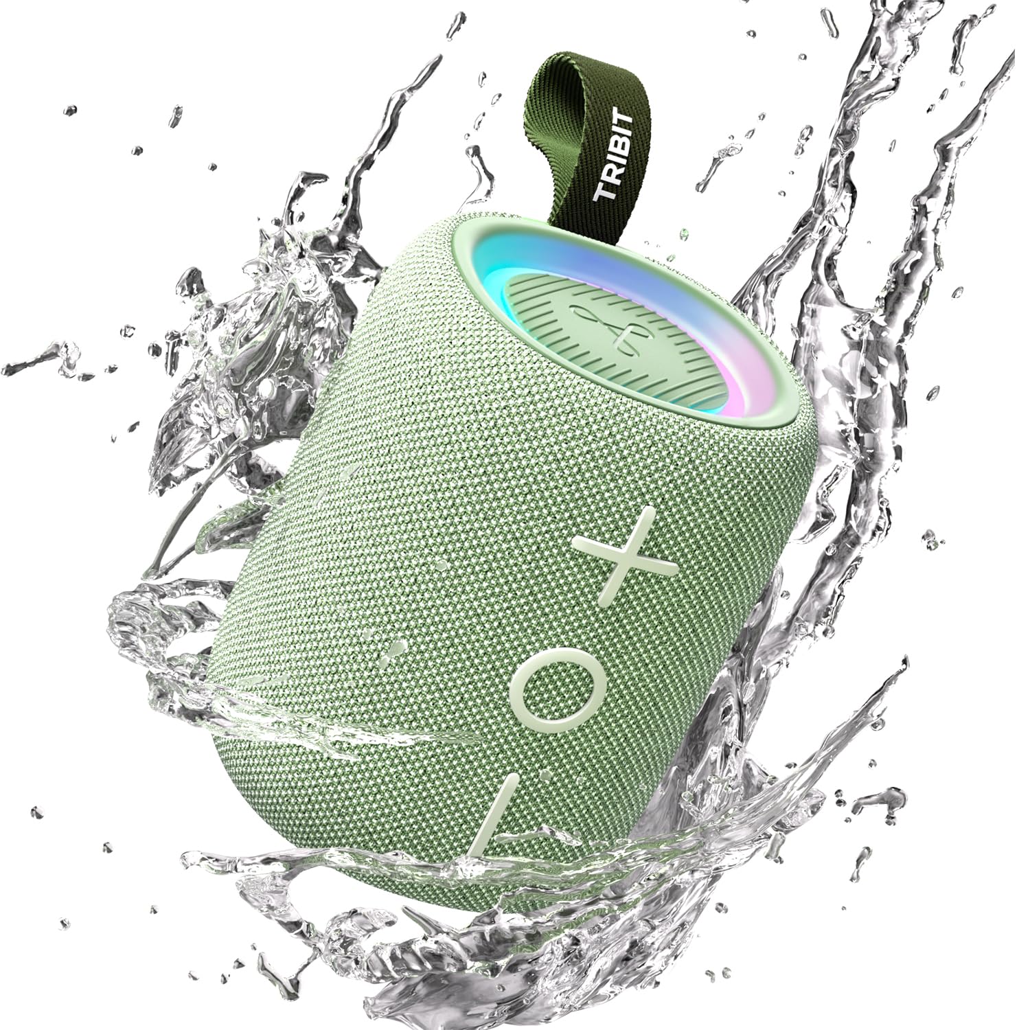Tribit Bluetooth Speaker StormBox Mini+, 12W Shower Speaker with 360 Sound, 12H Playtime, Custom EQ, BT5.4, IPX7 Waterproof, RGB
