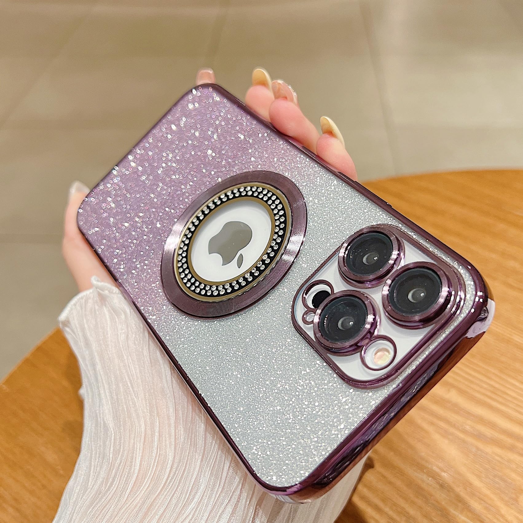 Misscase For Iphone 13 Pro Magnetic Glitter Case Compatible With Magsafe,Full Protection Slim Shockproof Anti Scratch Case With