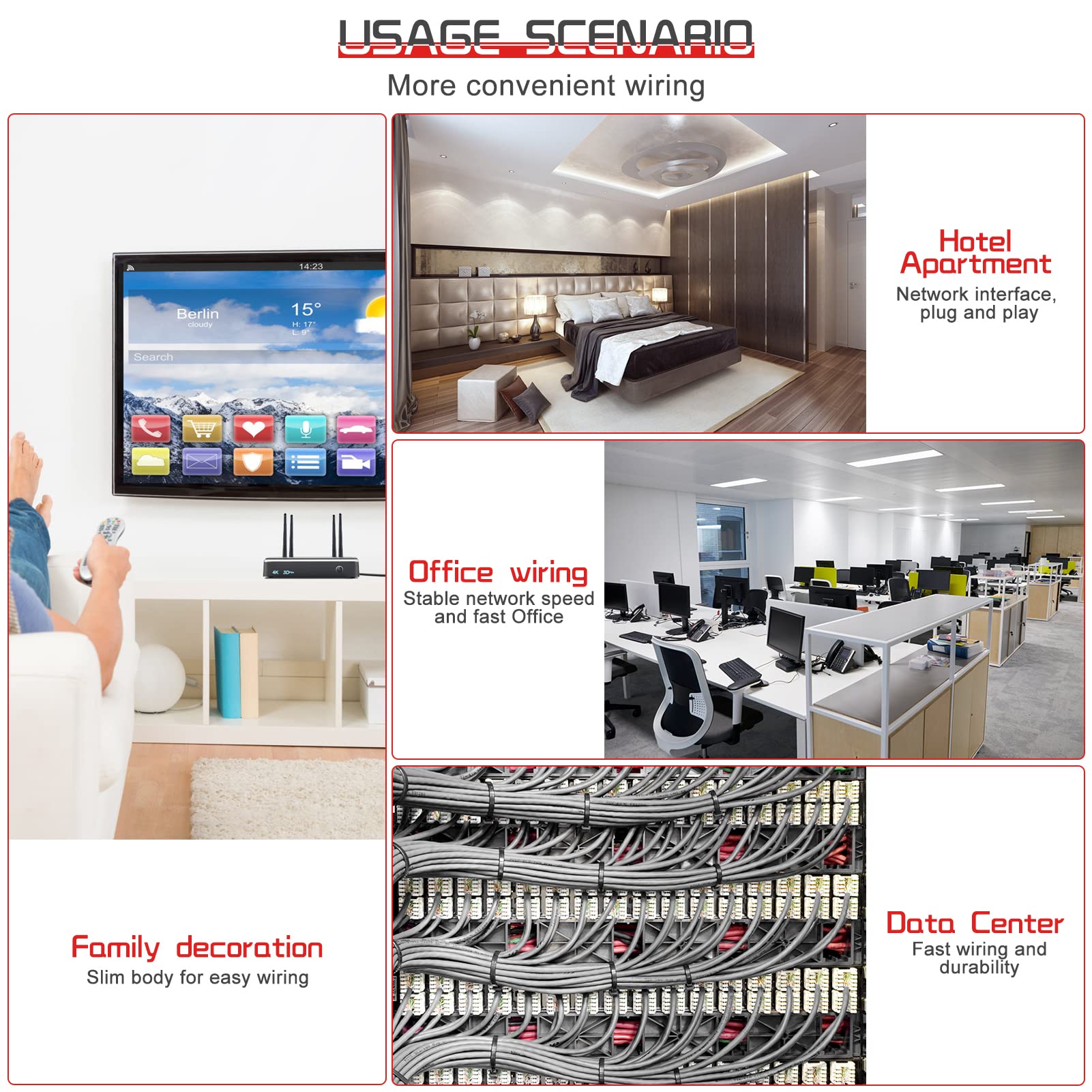 Boahcken Cat 8 Ethernet Cable 5 Ft,1.5Ft 6Ft 10Ft 20Ft 25Ft 30Ft 75Ft 100Ft 150Ft 200Ft Heavy Duty High Speed Network Internet Cable,26Awg 40Gbps 2000Mhz,S/Ftp Indoor&Outdoor Shielded Lan Cable