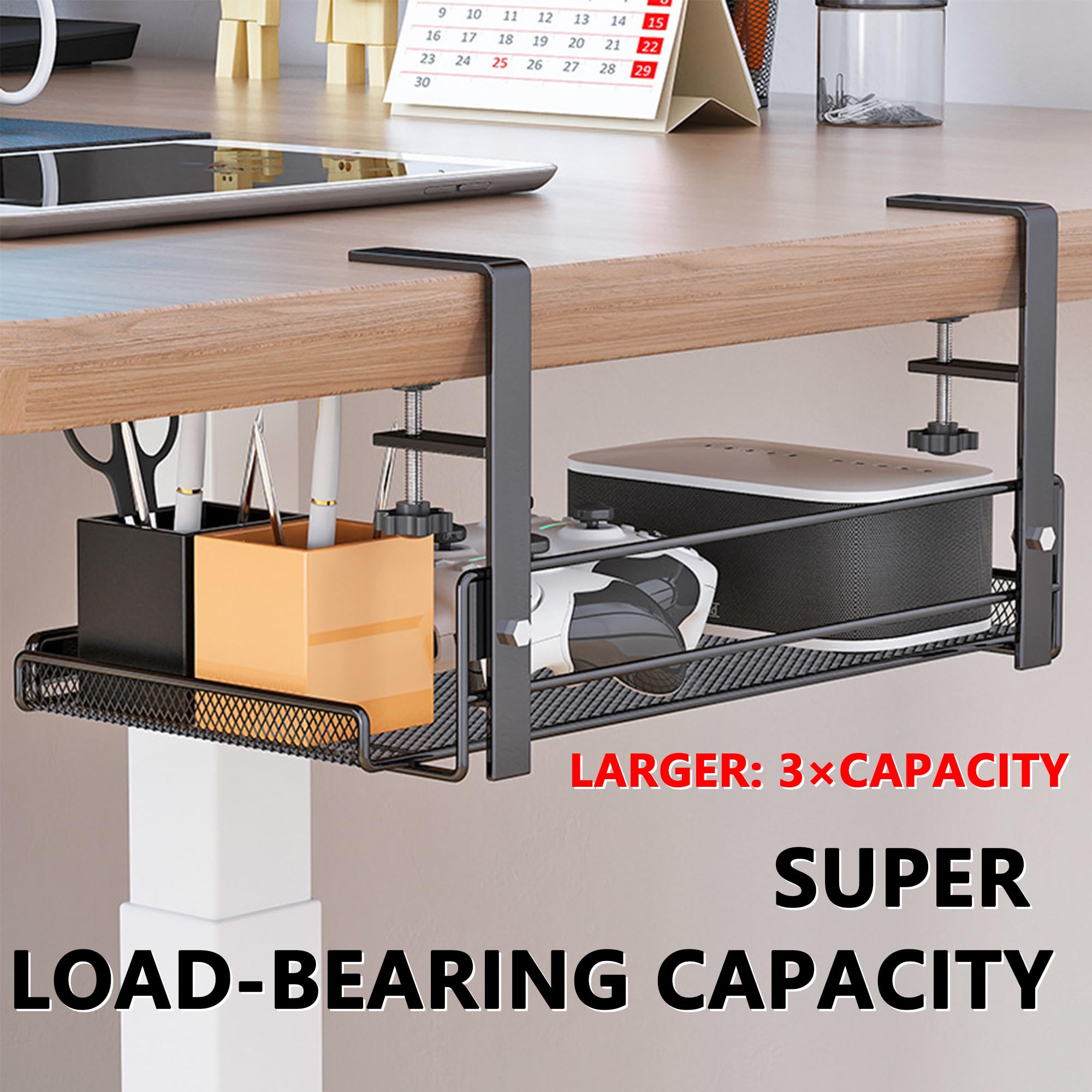Lifefan Cable Management Under Desk Cord Wire Organizer Under Desk Cable Management Tray Under Desk Shelf (Medium)