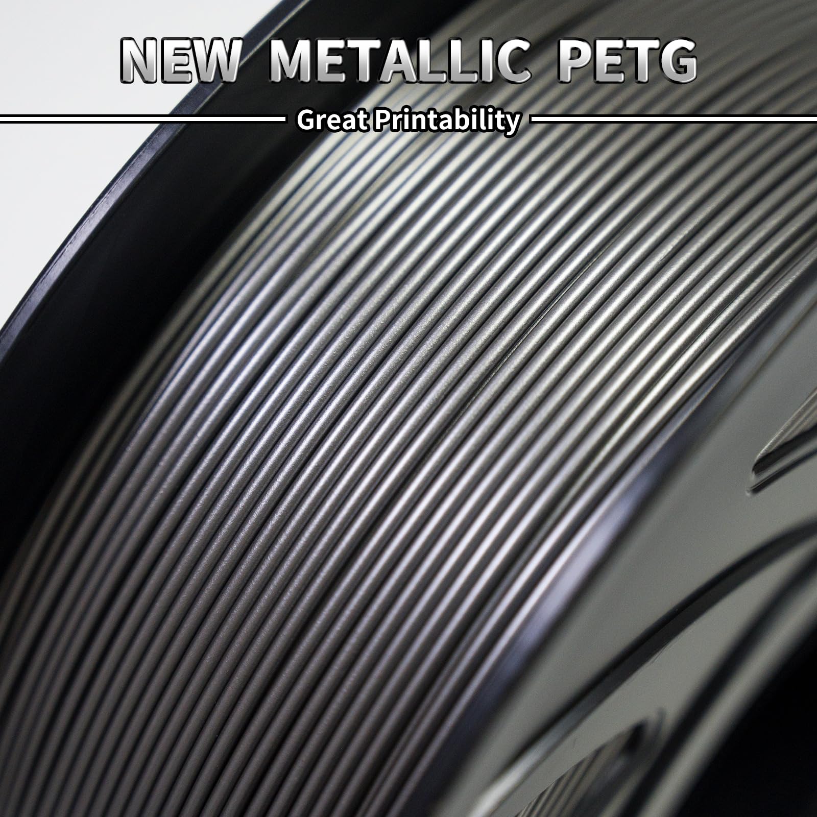 Tronxy Petg Filament 1.75Mm,Metal Light Grey 3D Printer Filament Accuracy +/- 0.05Mm, 1Kg Spool (2.2 Lbs) For 3D Printers