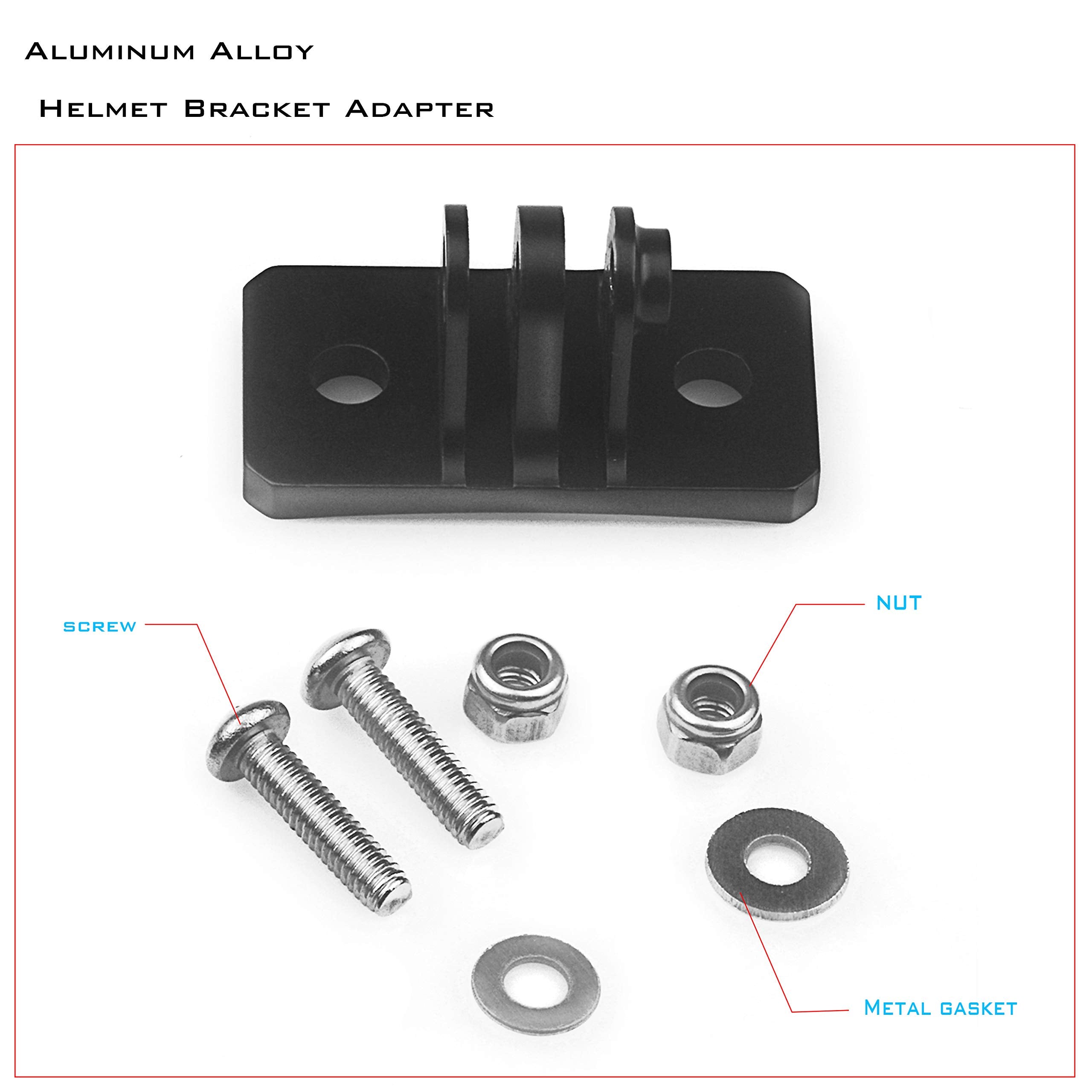 Universal Helmet Fixed Mounts, Camera Metal Bracket Adapter, Camera Accessories For Gopro Series Sport Camera/Skydiving Helmet With 1/4' Screw Adapter (Aluminum Alloy)