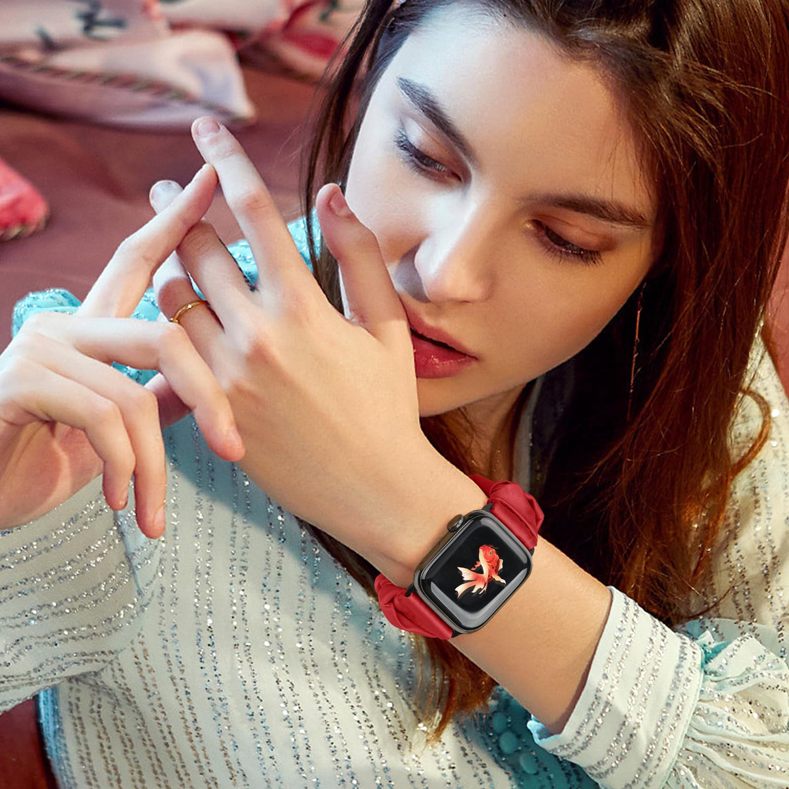 Beatlone Solo Loop Sport Bands Compatible For Scrunchie Apple Watch Band 38Mm 40Mm 41Mm 42Mm 44Mm 45Mm 49Mm Soft Stretchy Wristb