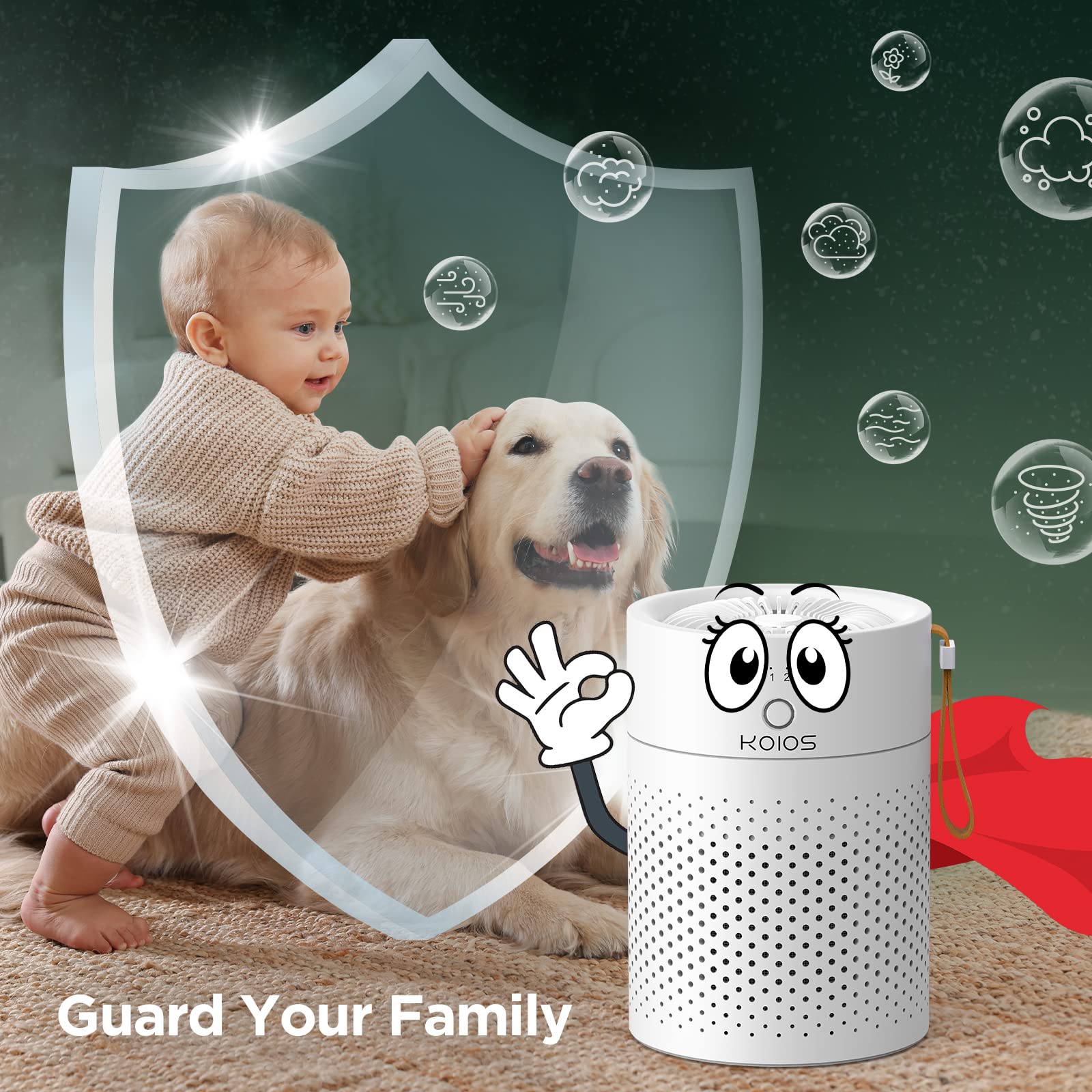 Koios Official Certified H13 True Hepa Replacement Filter Compatible With P40 Air Purifier