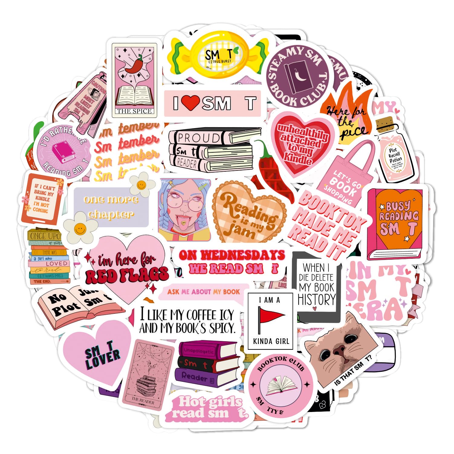 100Pcs Smu_Tty Book Stickers   Spicy Book Stickers For Kind Le, Book Tok Stickers, Bookish Stickers For Adults, Dark Romance Boo