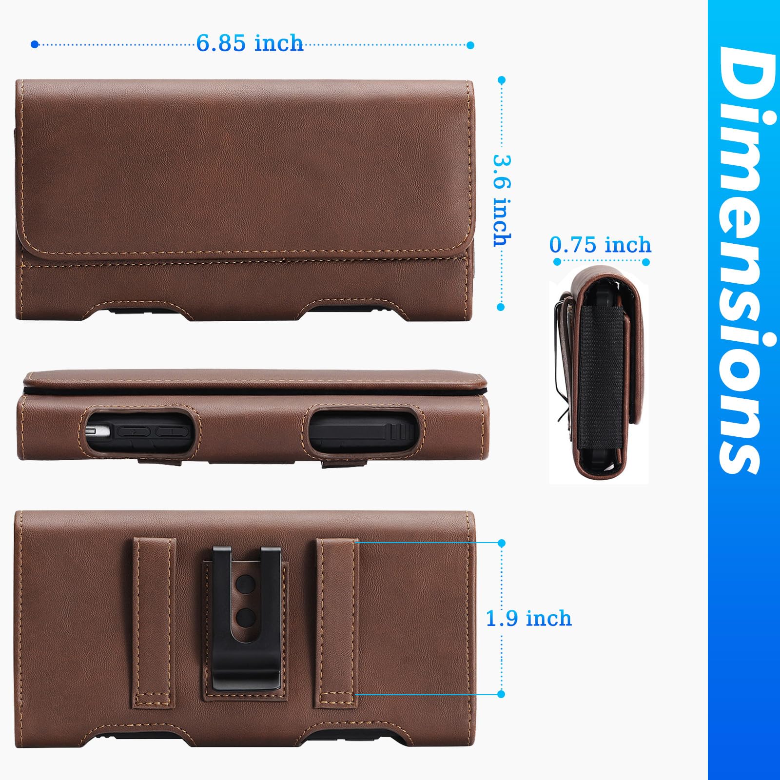 Mopaclle Phone Holster For Galaxy S23 Ultra S22 Ultra Note 20 Ultra 5G Note 10 Plus, A04 A03 A24 4G A54 A51 A71 A23 A12 A32 Leat