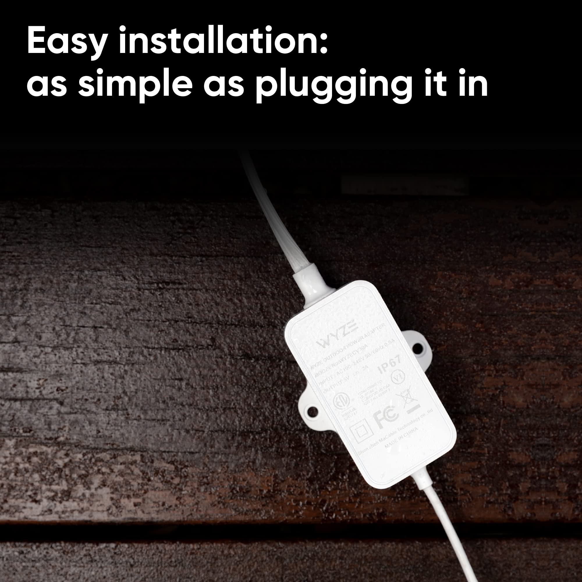 Wyze Outdoor Wired Power Adapter Cam V3 (Sold Separately)