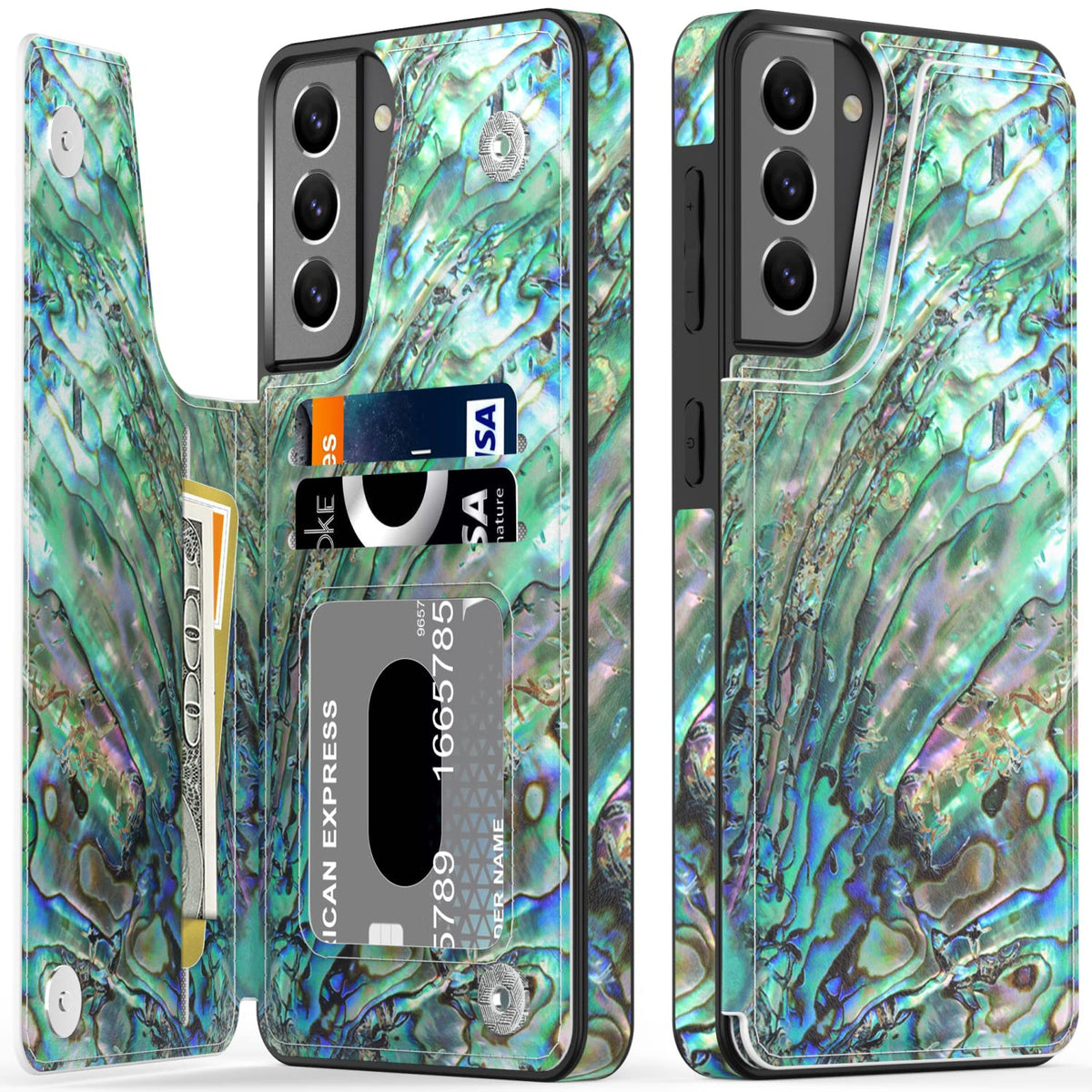 Leto Galaxy S21 Plus Case,Flip Folio Leather Wallet Case Cover With Fashion Designs For Girls Women,Card Slots Kickstand Phone C