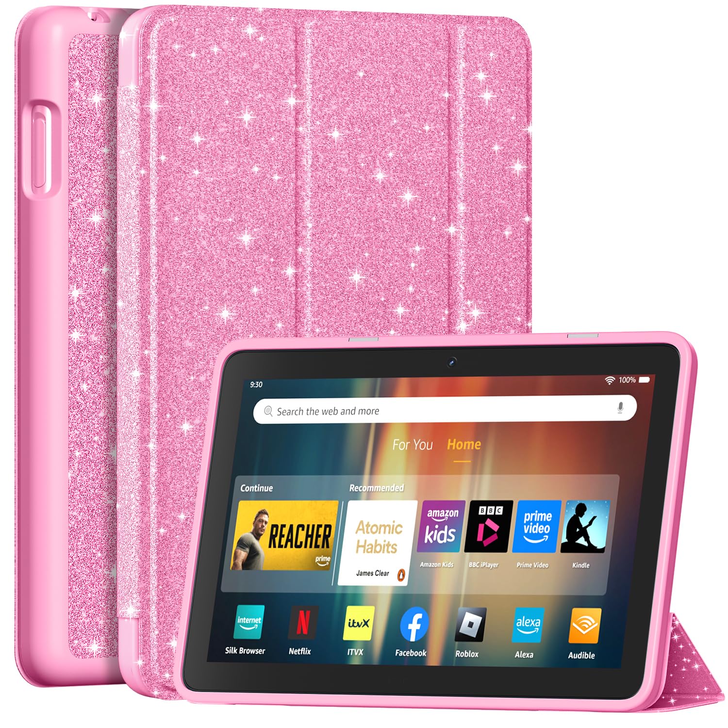 DJ&RPPQ Suitable for Sony Tabler Dual Angle DJ&RPPQ Lightweight Trifold Stand Bling Pink