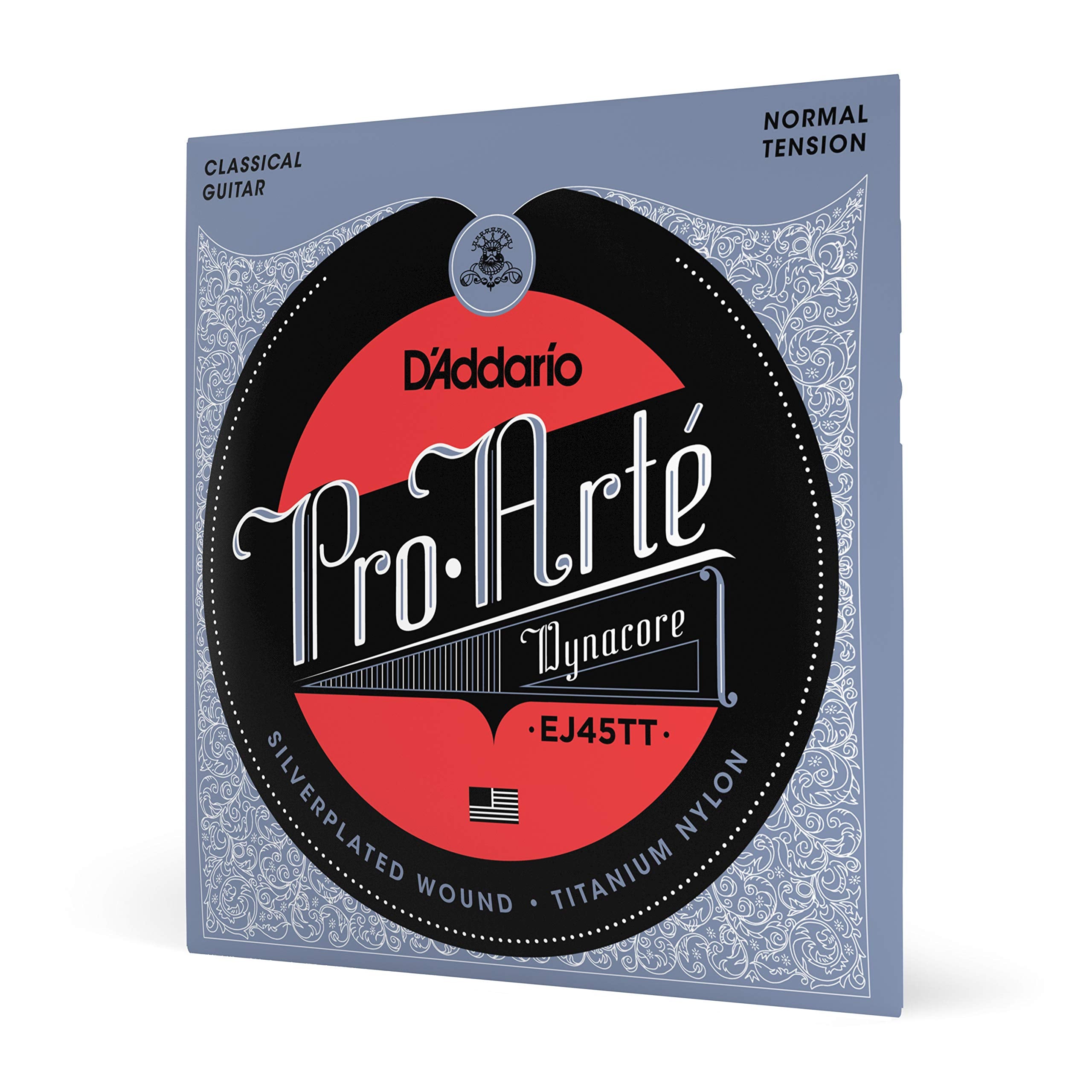 D'Addario Guitar Strings   Pro Arte Classical Guitar Strings   Ej45Tt Dynacore   Silver Plated Wrap, Composite Dynacore, Titaniu