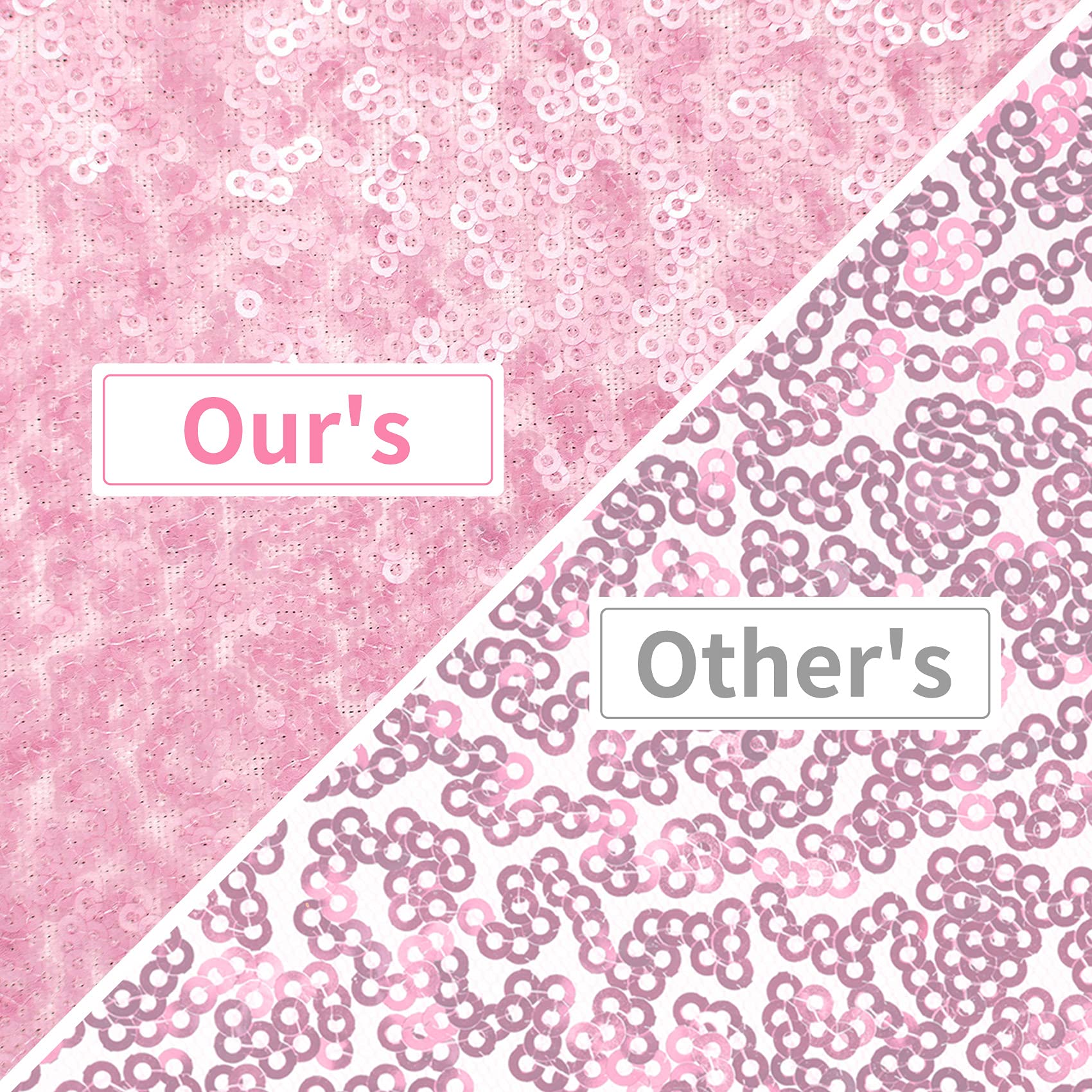 Hahuho Pink Sequin Backdrop Curtain, 2Pcs 2Ftx8Ft Glitter Backdrop Curtain For Parties, Christmas, Wedding, Banquet Decoration(2