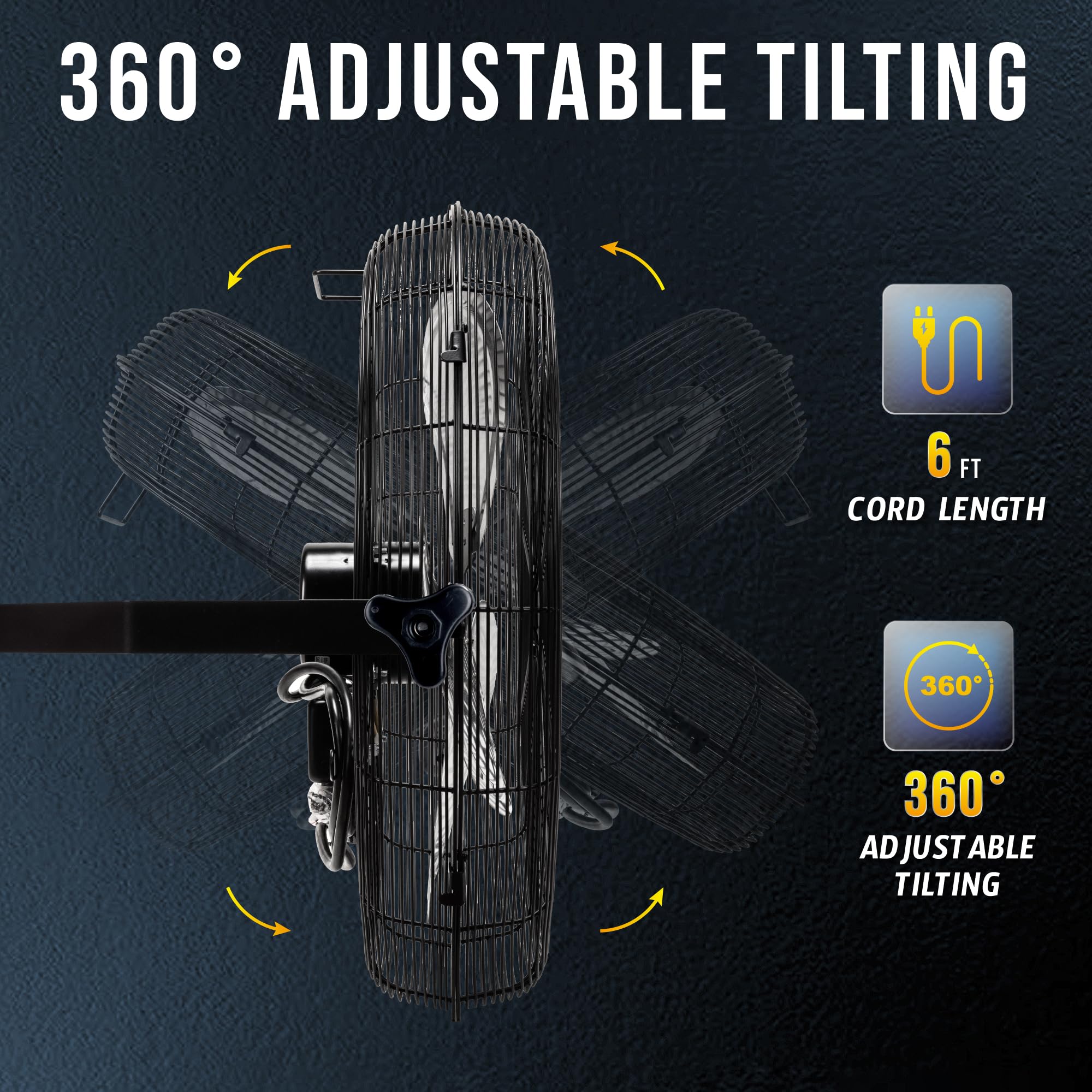 Tornado 2 Pack 18 Inch High Velocity Industrial Wall Fan With Teao Enclosure Motor   4000 Cfm   3 Speed   6.5 Ft Cord   Industri