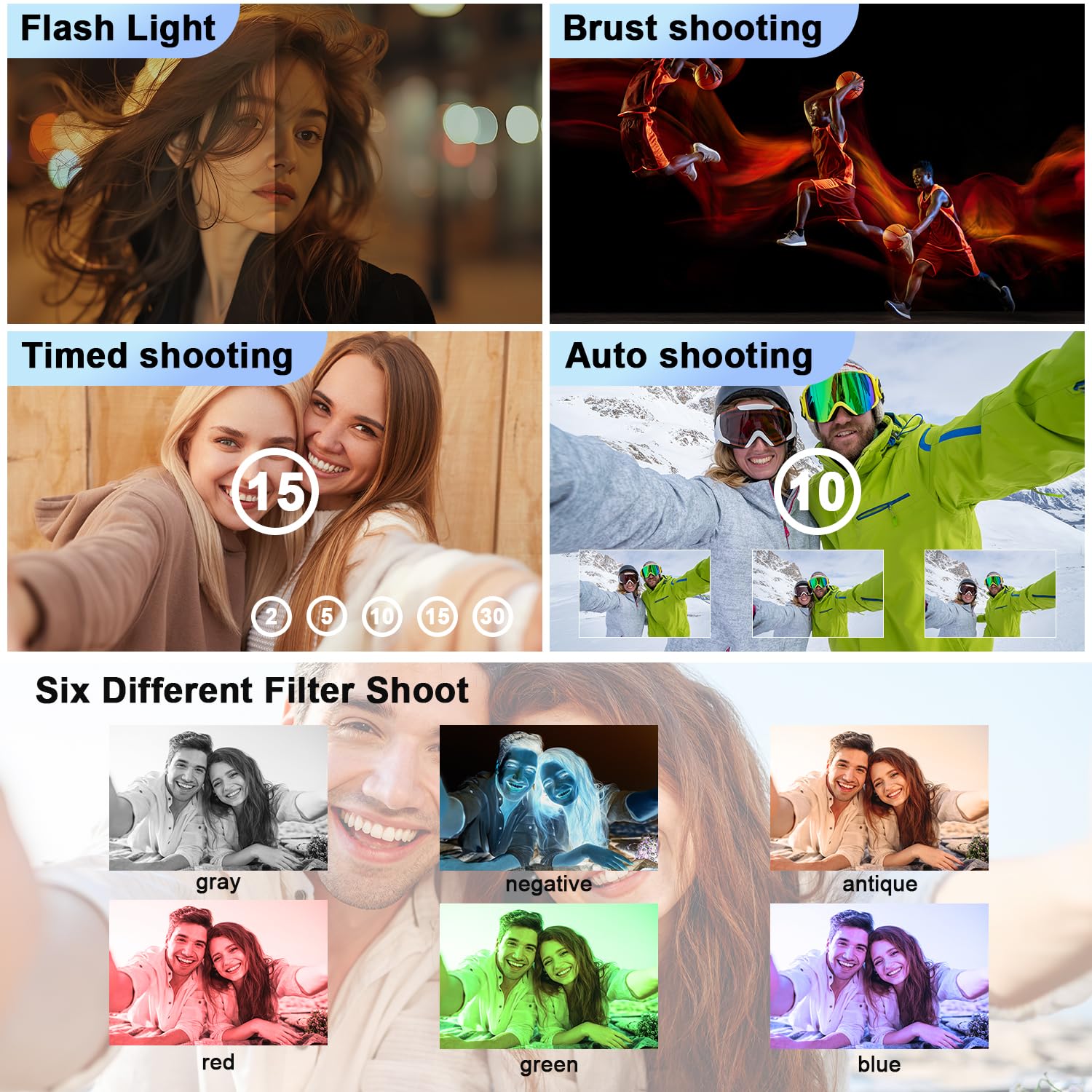 Arnssien 4K Digital Camera With 2.8 180 Flip Screen For Vlogging - Camara Fotografica Compact Camera Easy Carry |16X Digital Zoo