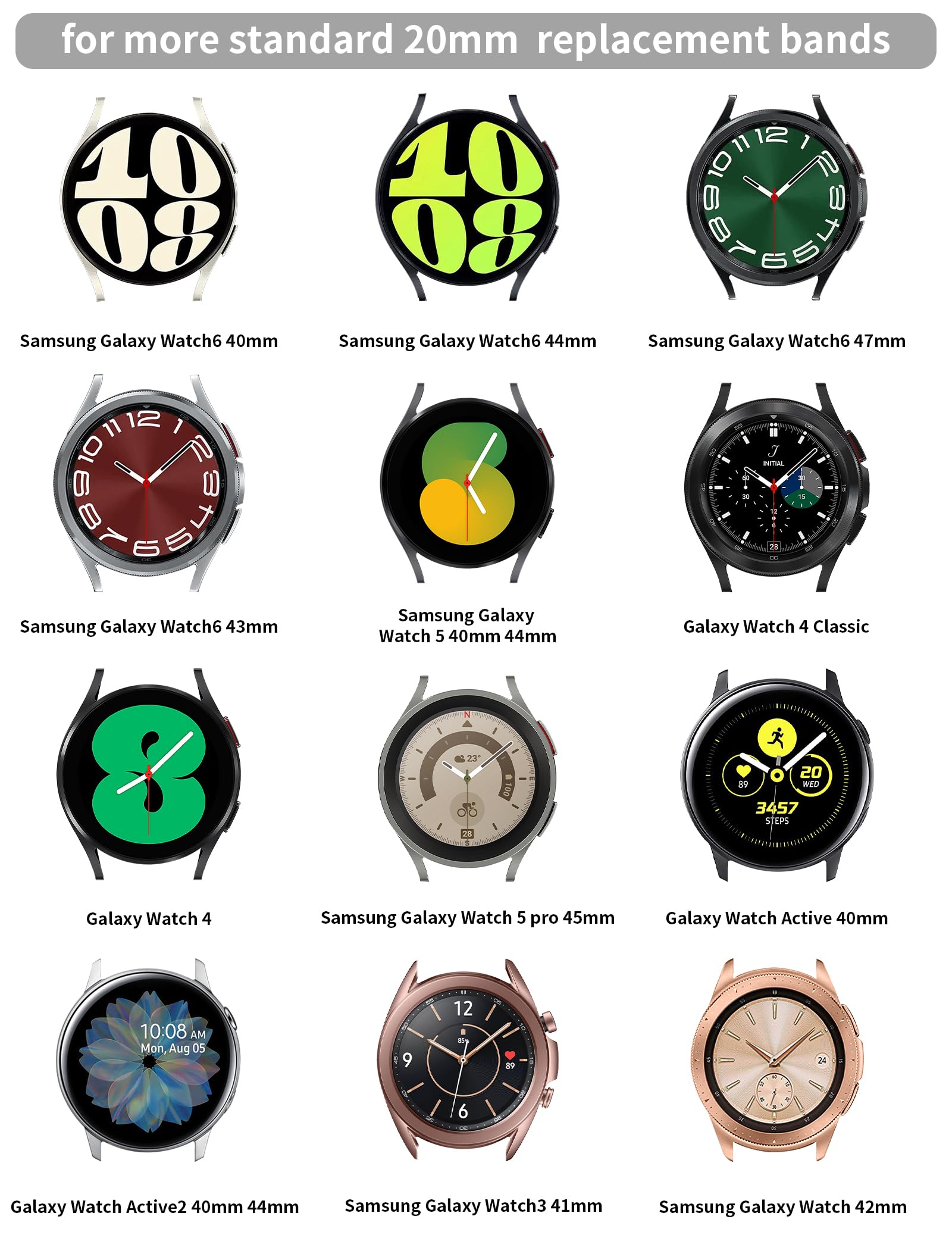 Joyozy Women Girls Stylish Bands Compatible With Galaxy Watch 6/5/4 40Mm 44Mm/Galaxy Watch Active 40Mm/Galaxy Watch 5 Pro 45Mm/A