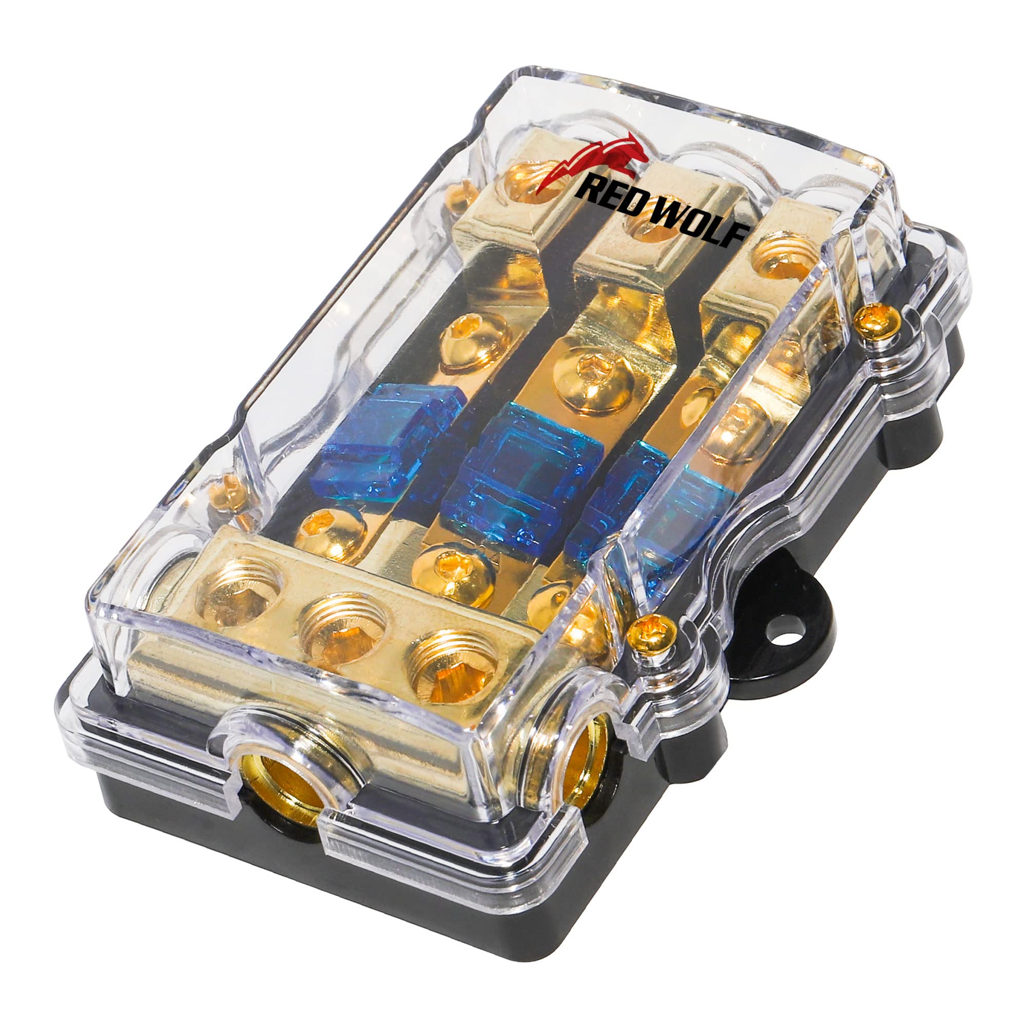 Red Wolf Car Audio Anl Fuse Holder 3 Way 60 Amp Fusible Distribution Block For Boat Trolling Motor Marine Atv Trailer Vehicles S