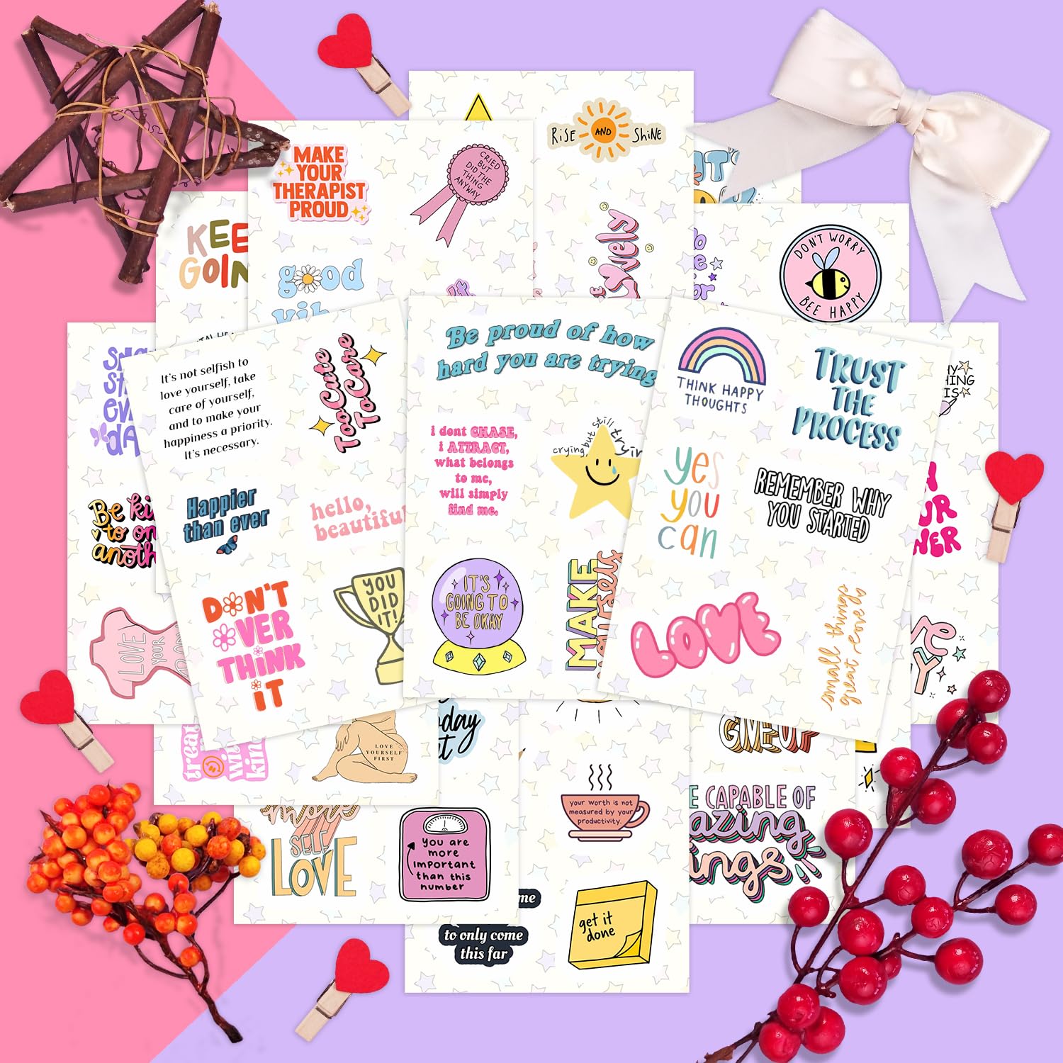 100Pcs Self Care Stickers For Water Bottle And Laptop   Self Care Party Favors & Decorations, Waterproof Vinyl Decals, Wellness