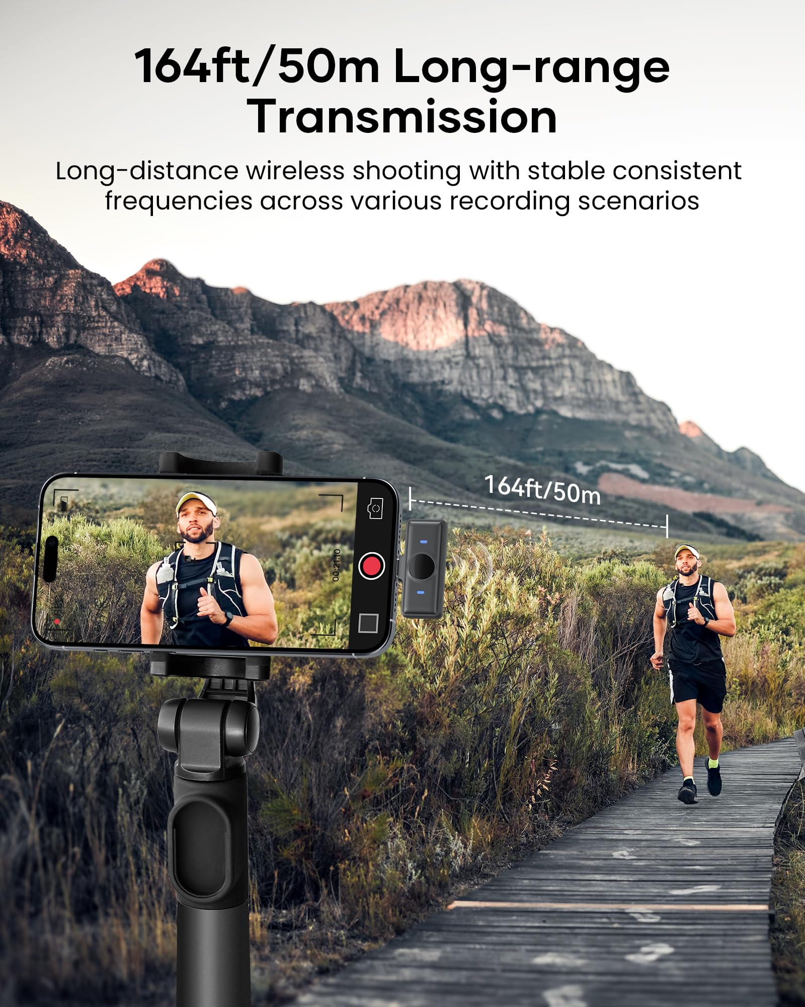 Wireless Lavalier Microphone For Iphone Ipad Android With Charging Case 80H Battery Life, Noise Cancellation, 164Ft Range Plug P