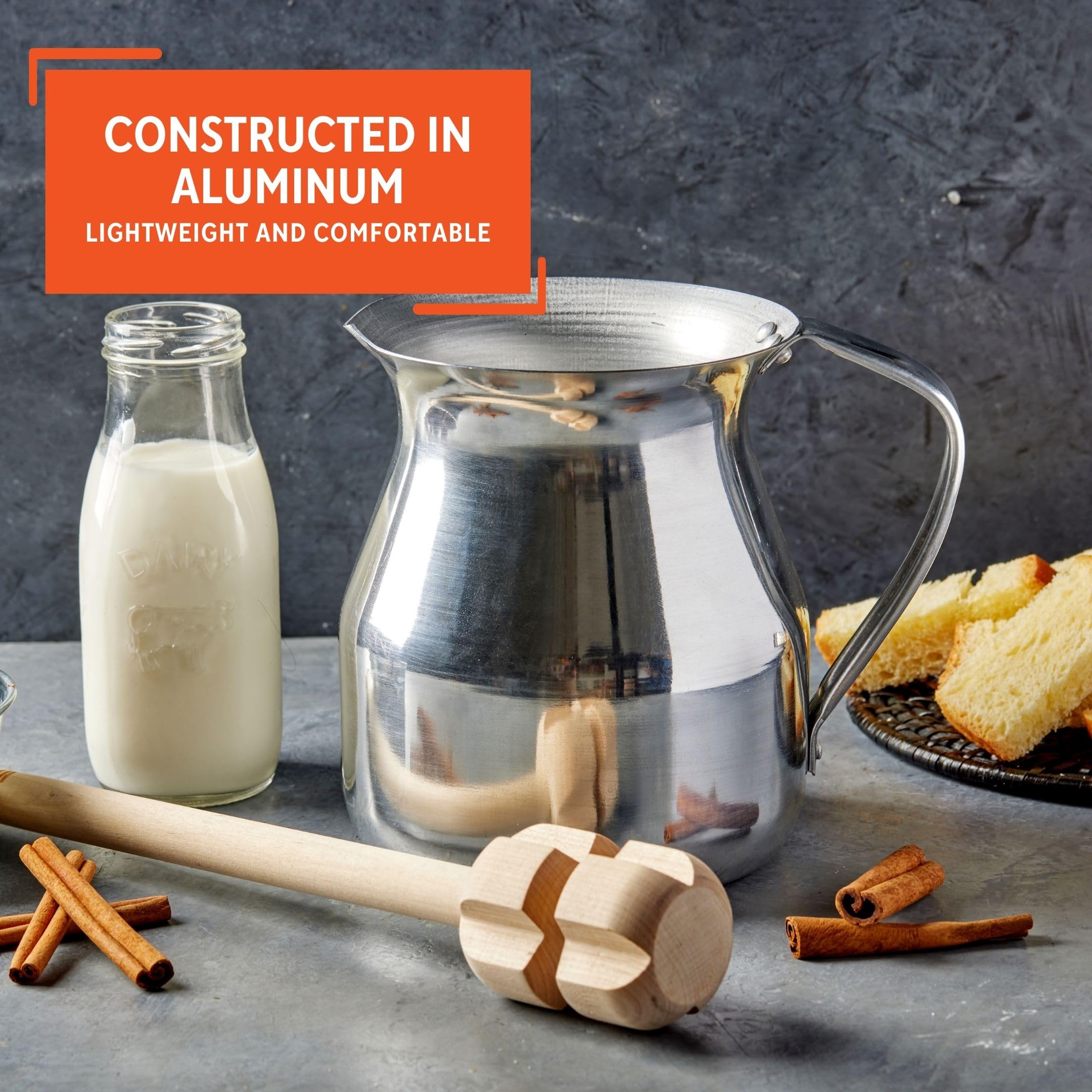 Imusa Chocolatera 1.5 Quart Aluminum Pot - Silver, Model GAU-80231, Perfect for Hot Chocolate and Beverages