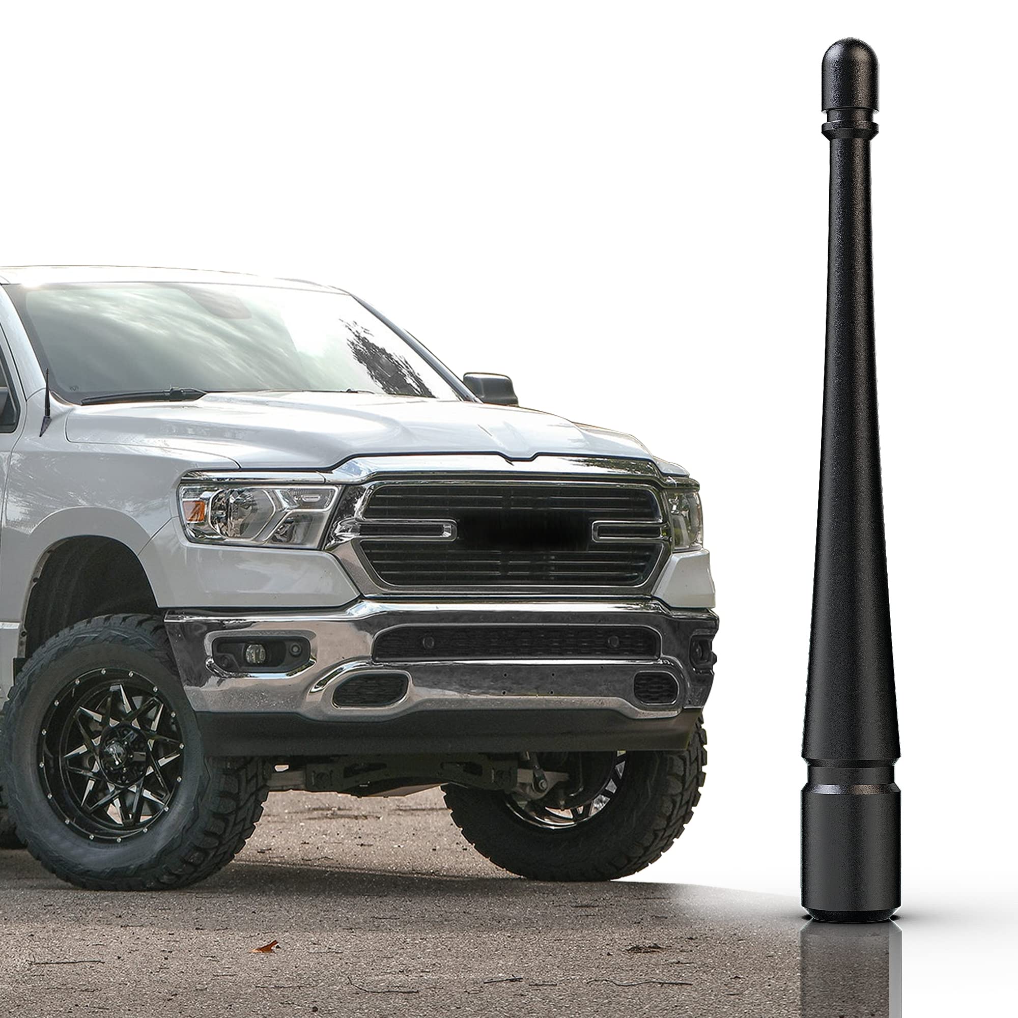 Aftid   4 Inch Aluminum Short Antenna Compatible With Dodge Ram 1500 2009 2024