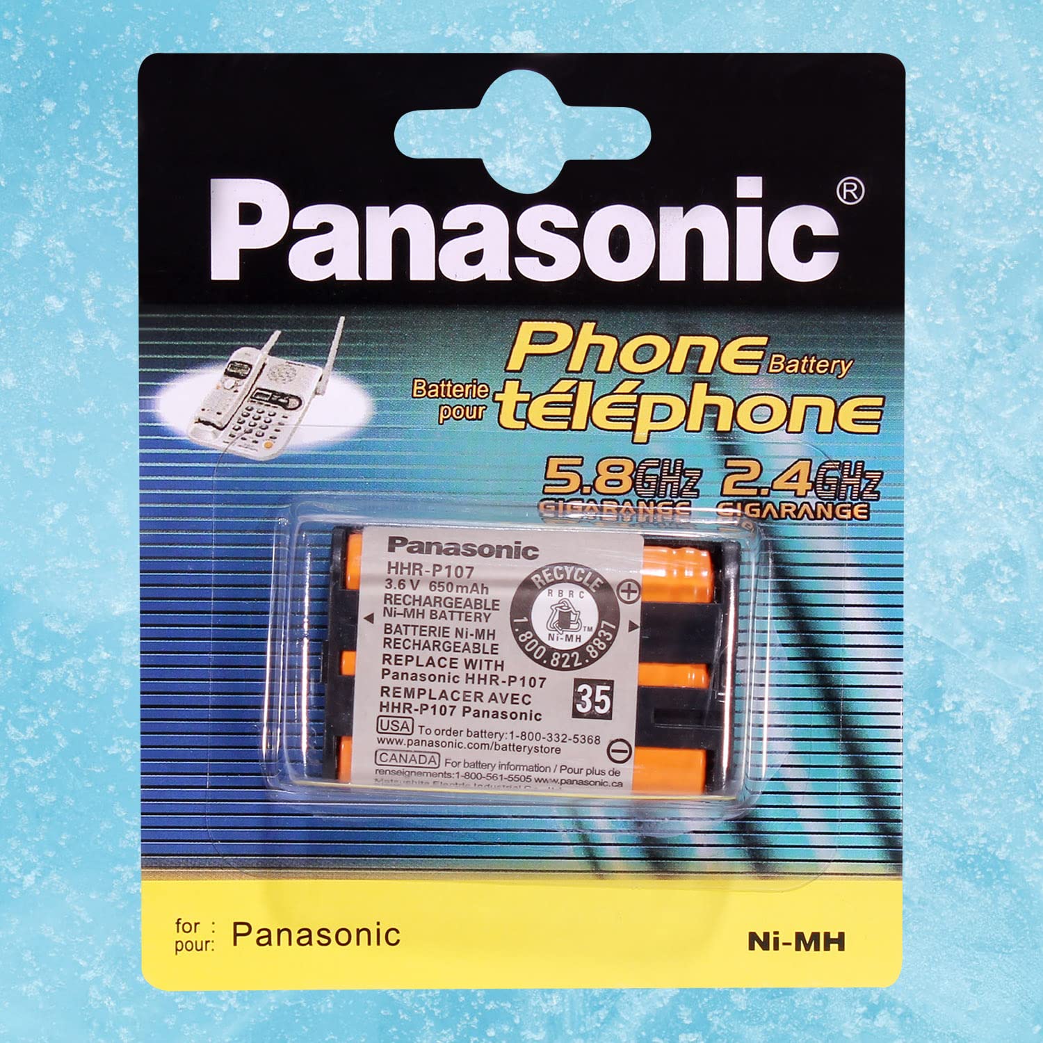 Trianglepatt 2 Pack Hhr P107 Ni Mh Rechargeable Battery For Panasonic 3.6V 650Mah Battery For Cordless Phones