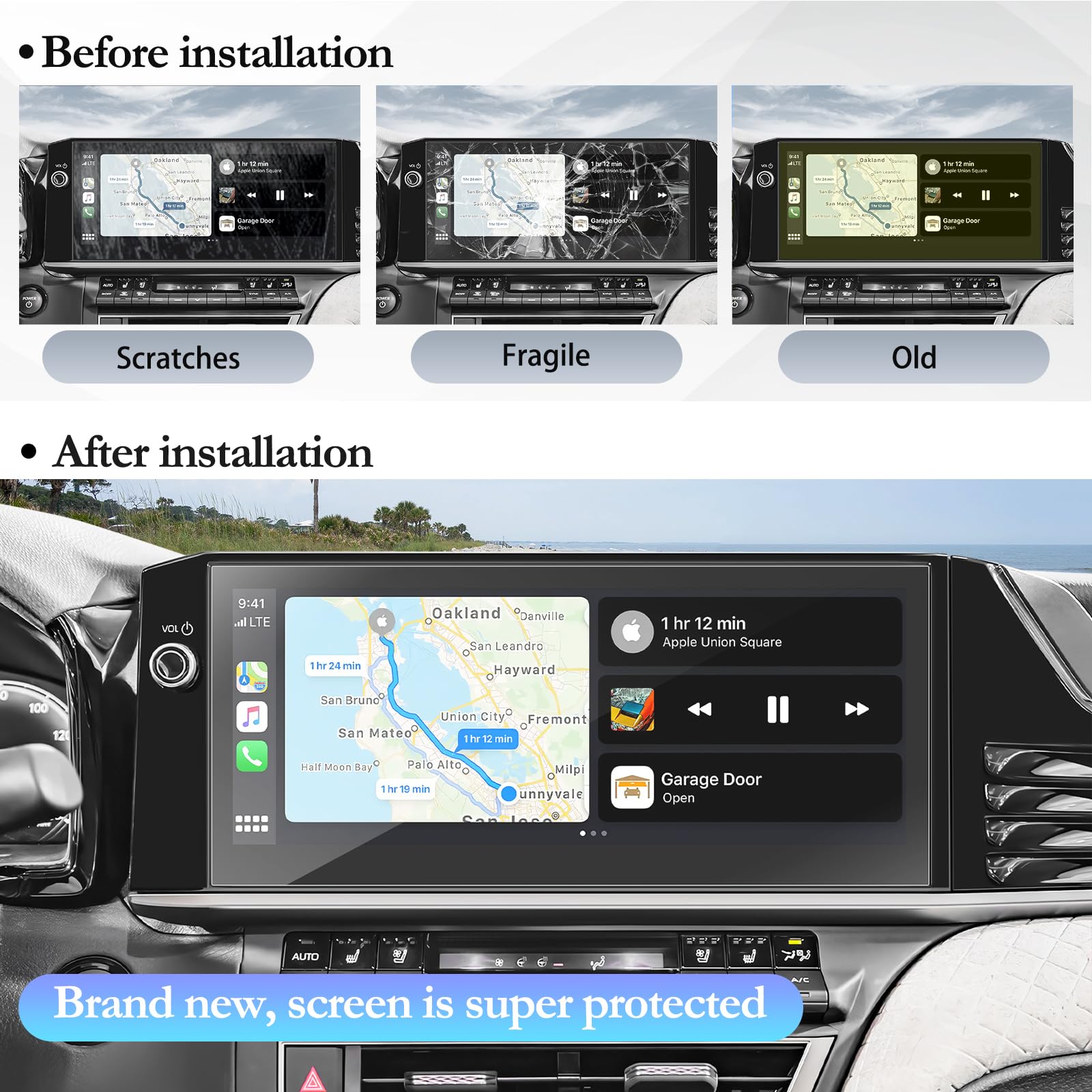 Sktu For 2025 Toyota Camry Screen Protector 12.3 Inch For 2025 Toyota Camry Xle/Xse 12.3 Inch Navigation Display Screen Toyota Camry 2025 Accessories 2025 Camry Hybrid Screen Protector 2025 Camry Xv80 (2Pcs)