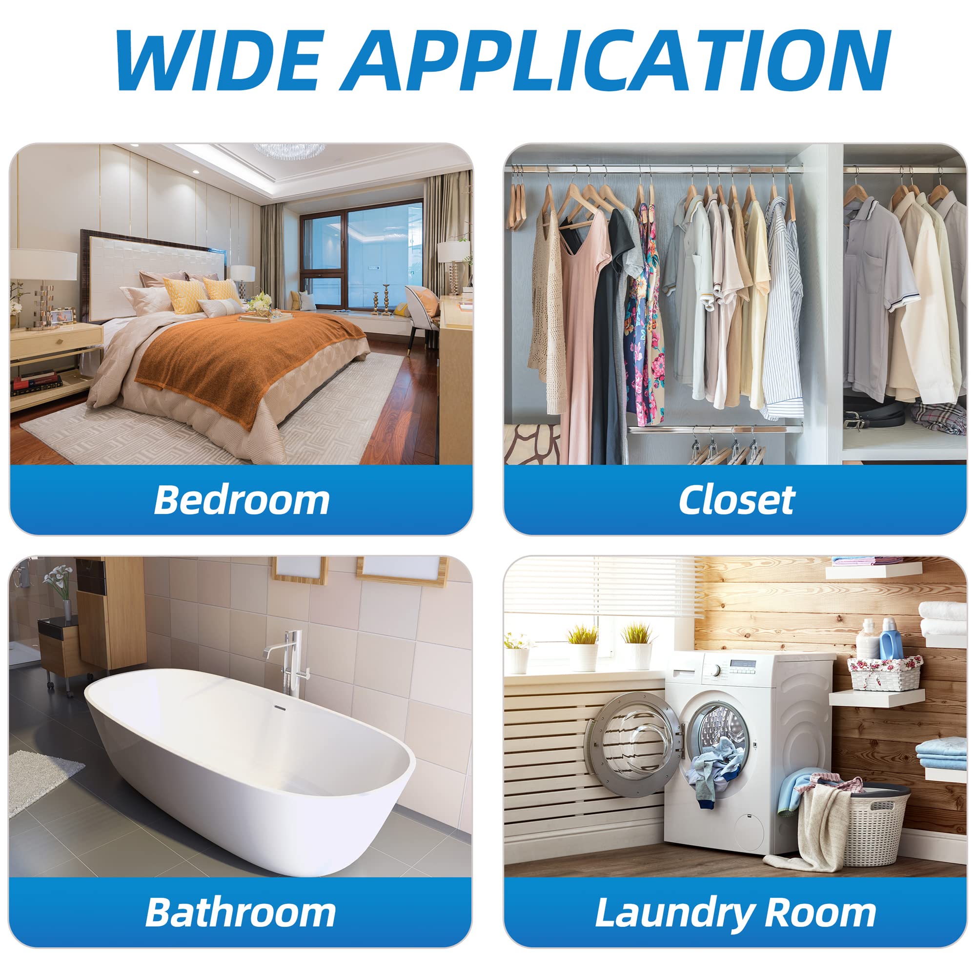 Wisesorb 12 Pack (7 Oz. Ea.) Moisture Absorber Refill Hanging Bags, Moisture Absorber Packets With Reusable 6Pcs Hooks, Humidity