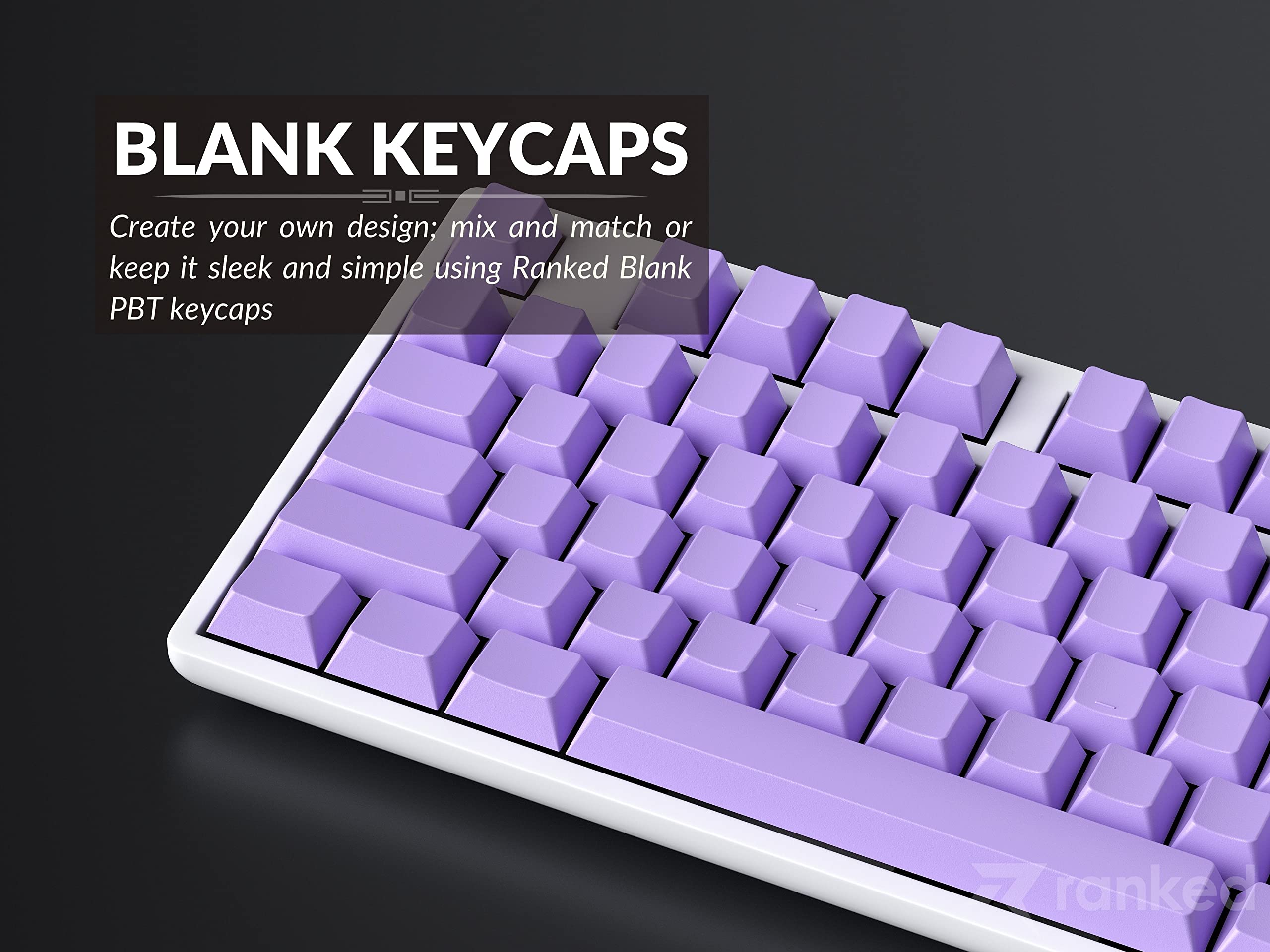 Ranked Blank Premium Keycap Set | 1.4 Mm Thick Pbt | Cherry Profile For Mechanical Keyboard (Lavender, 139 Keys)