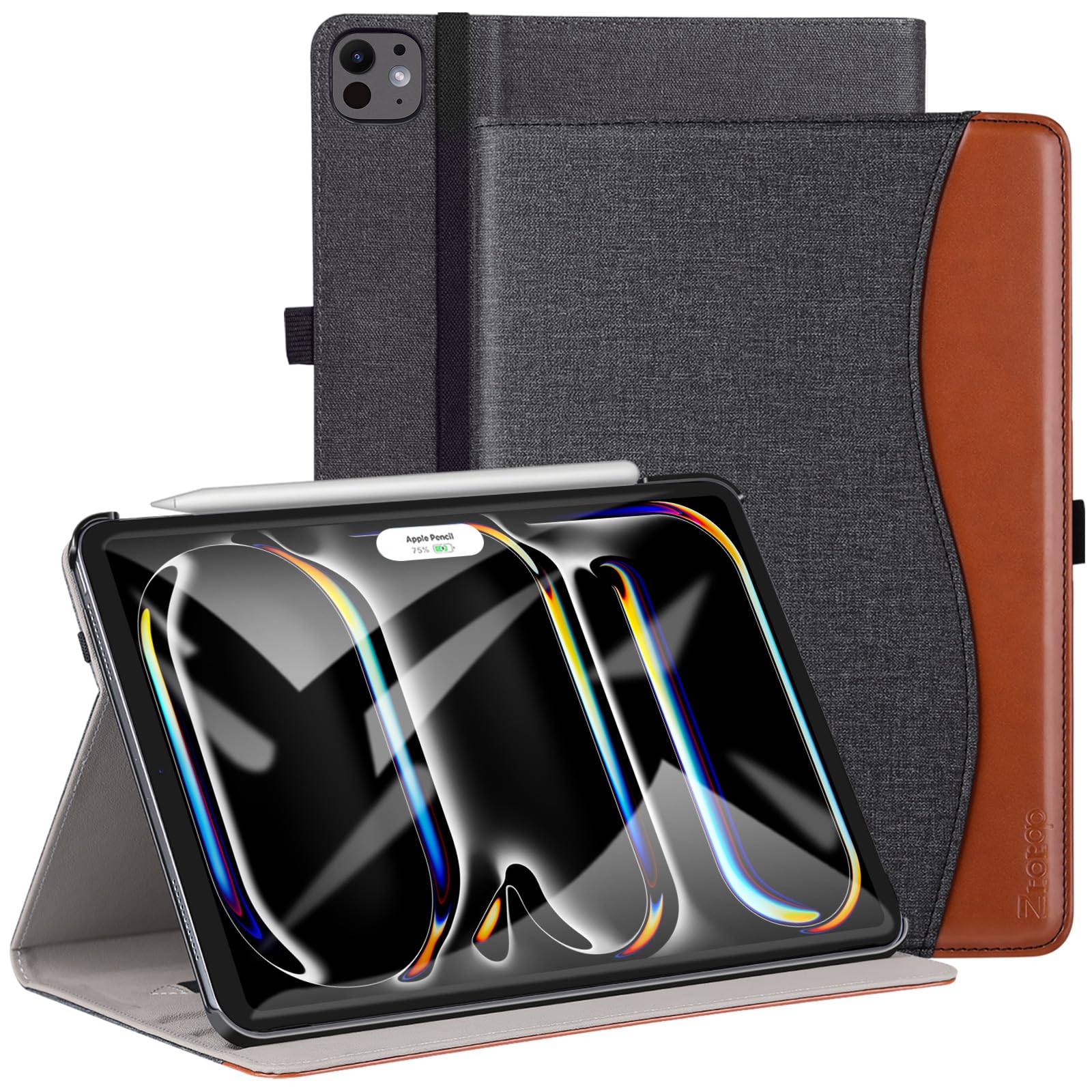 Ztotopcases For New Ipad Pro 11 Inch Case 2024 5Th Gen(M4), Premium Pu Leather Smart Cover With Auto Wake/Sleep,Multiple View An