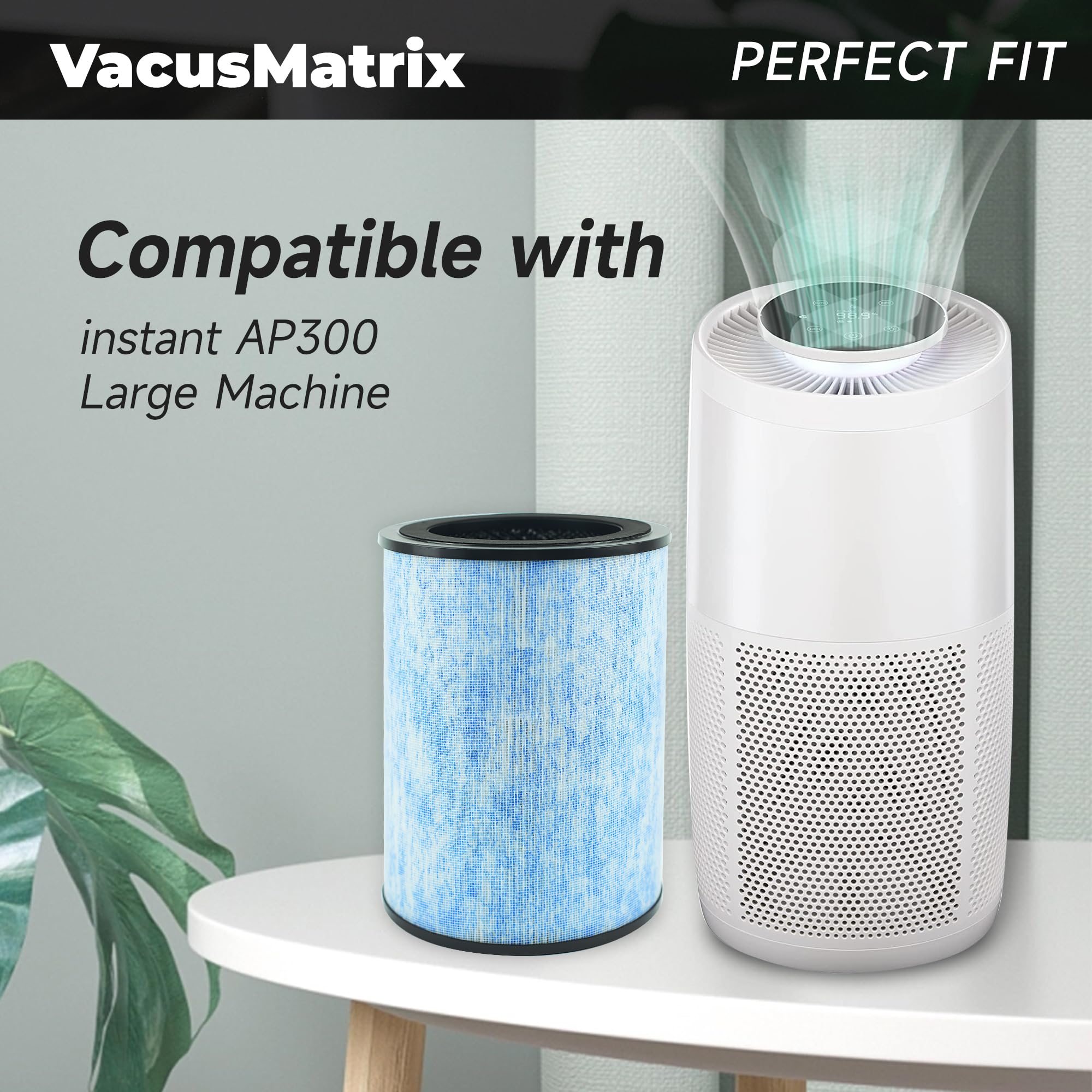 2 Pack Ap300 3 In 1 H13 True Hepa Replacement Filters Compatible With Instant Ap300, Pre Filter & H13 Grade True Hepa Filter & H