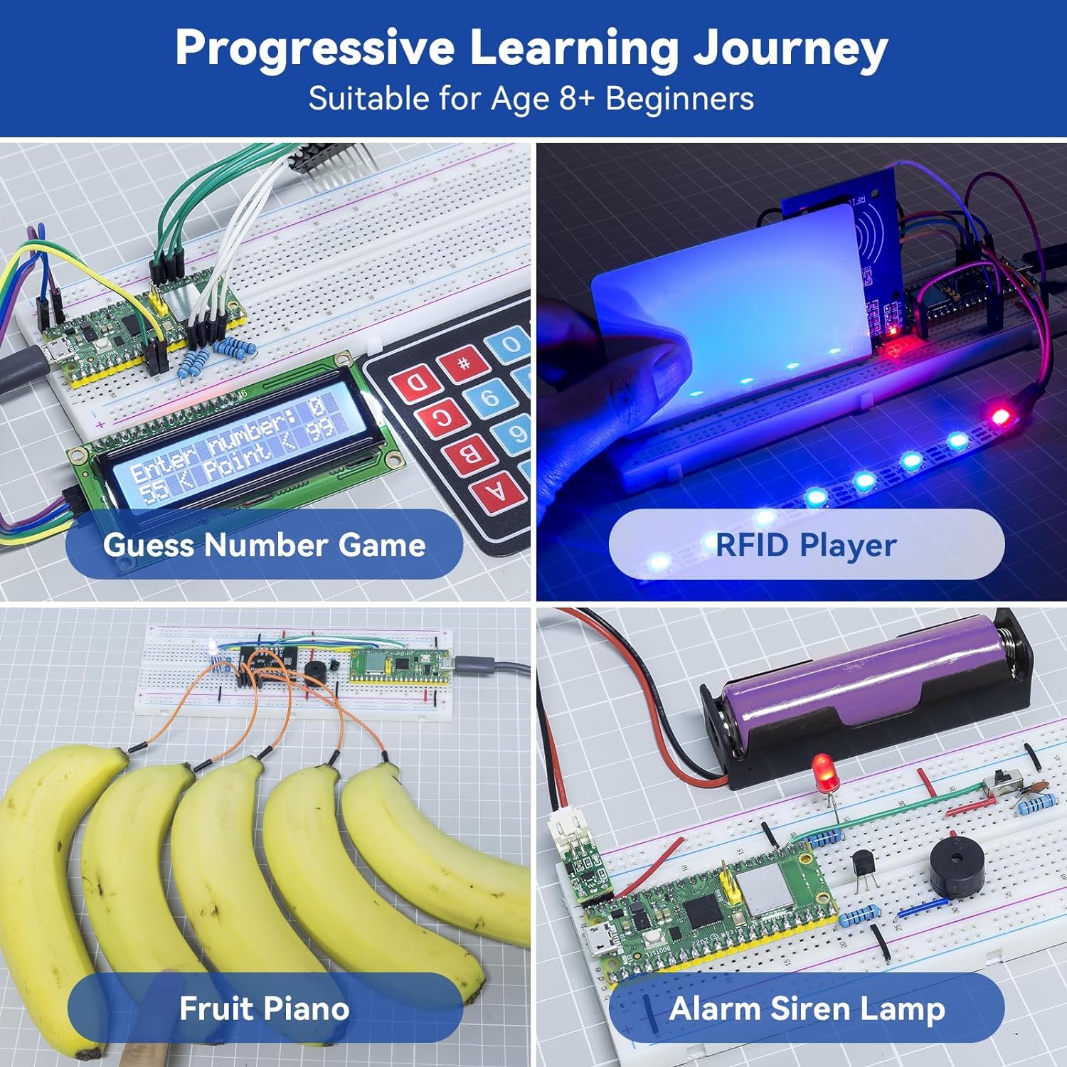 Sunfounder Raspberry Pi Pico W Ultimate Starter Kit With Online Tutorials, 450+ Items, 117 Projects, Micropython, Piper Make And