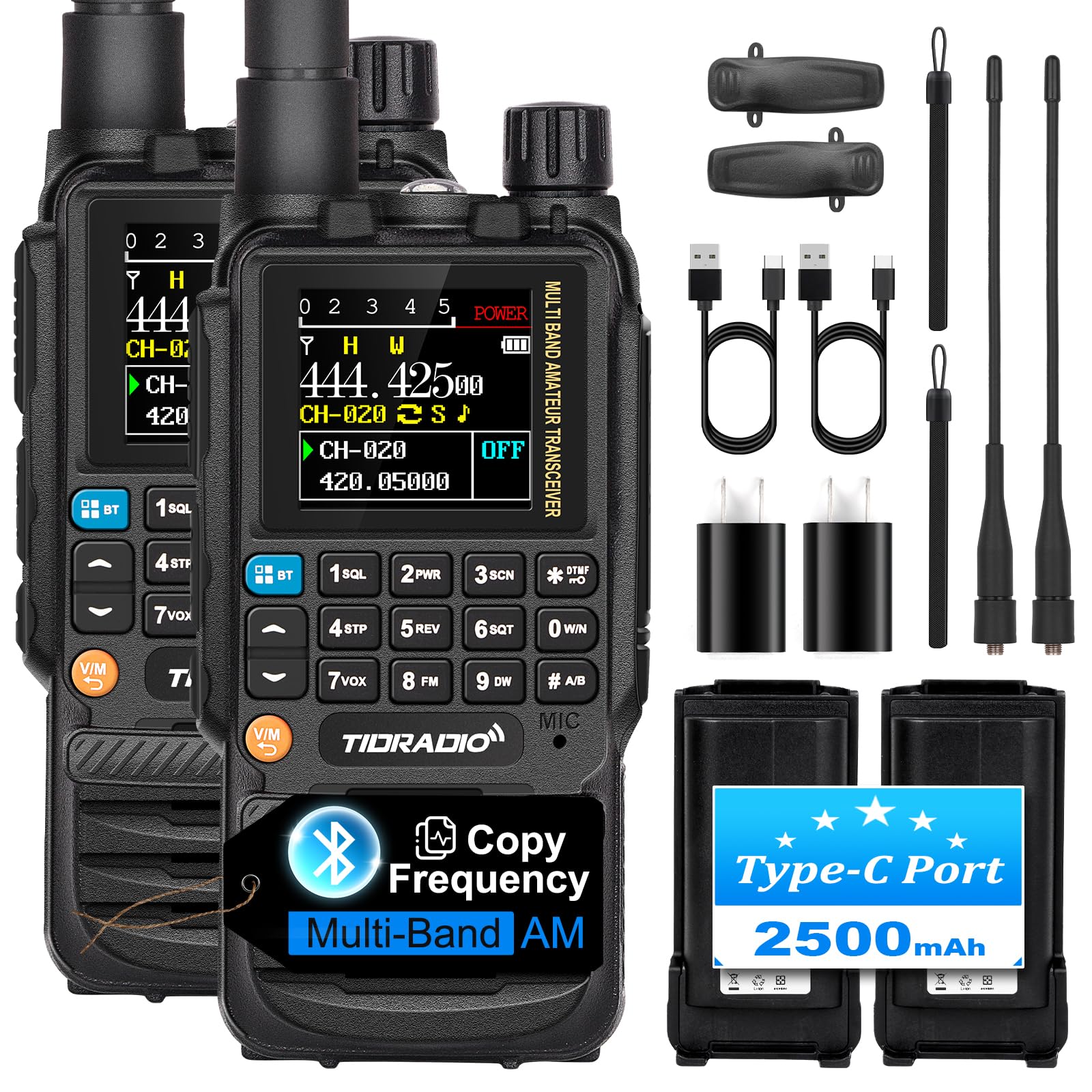 Tidradio Td H3 Gmrs Multi Band Long Range Handheld Radio,Usb C Programming & Charging Walkie Walkies With Gmrs Repeater Capable,