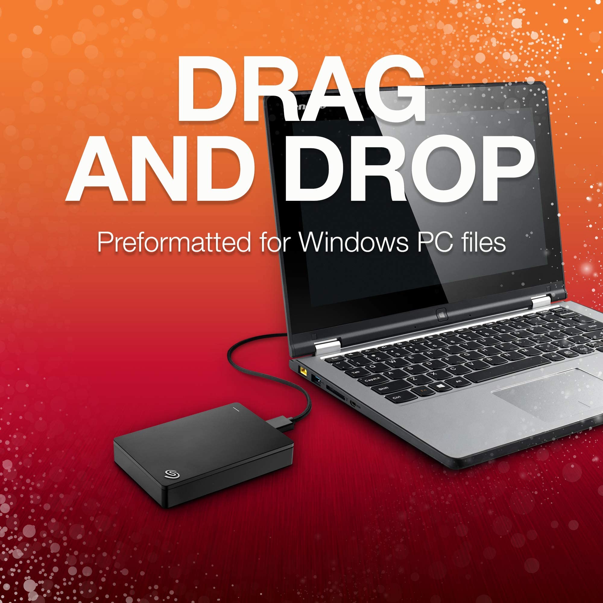 Seagate Backup Plus Portable 5TB External Hard Drive HDD � Black USB 3.0 for PC Laptop and Mac, 2 Months Adobe CC Photography (STDR5000100)