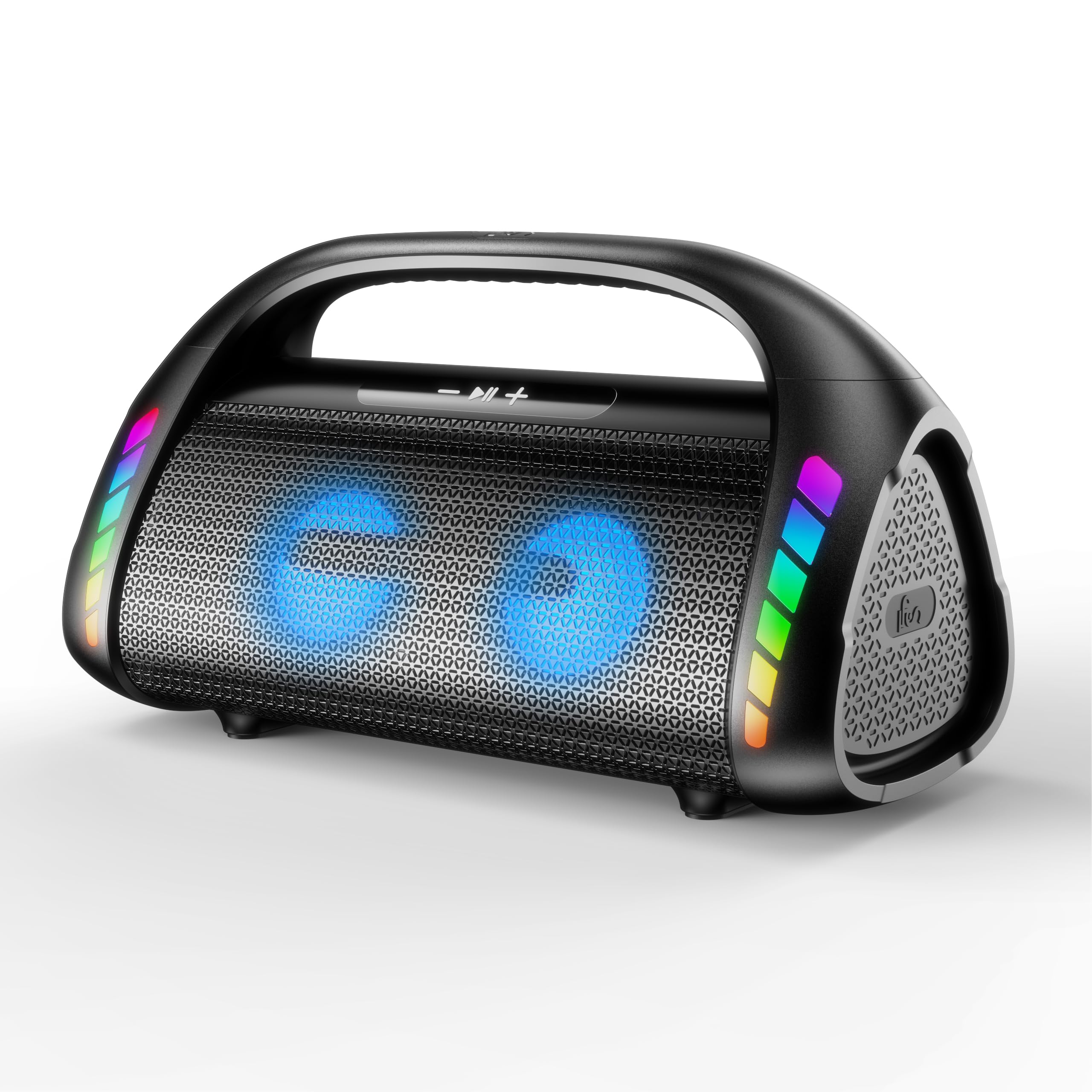 LFS Bluetooth Speaker,100W RMS Loud Speakers Bluetooth Wireless with Deep Bass, LED Lights, IPX6 Waterproof, 30H Playtime, Porta