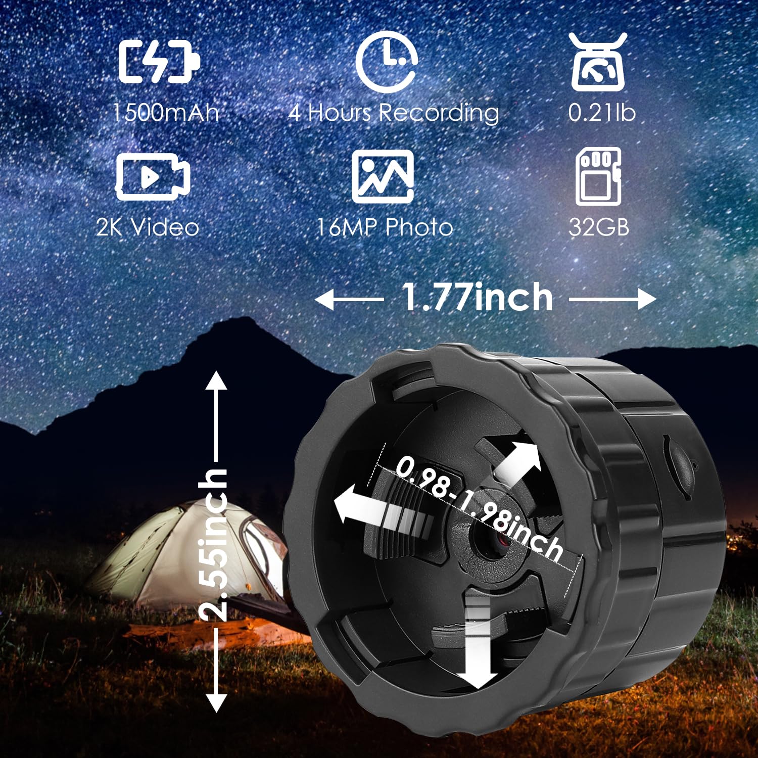 Wifi Telescope Camera   32Gb Wireless Electronic Eyepiece Supports 2K Video Recording & 16Mp Photos, Digital Telescope Camera Fo