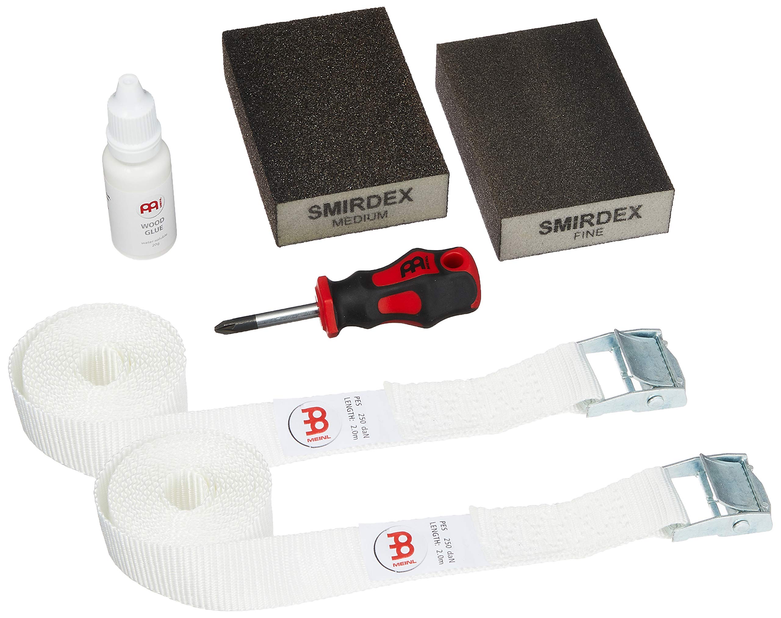 Meinl Make Your Own Cajon Tool Box Kit  Includes Screw Driver, Wood Glue, Tension Straps, and Sanding Pads (MYOTOOLS)