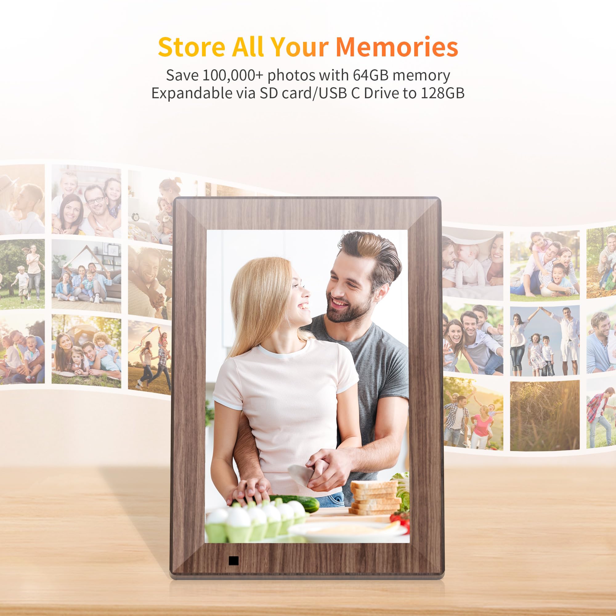 Haovm 10.1 Inch Smart Wifi Digital Picture Frame,1280X800 Hd Ips Touch Screen,64Gb Large Storage,2Gb Ram,Wifi Digital Photo Fram