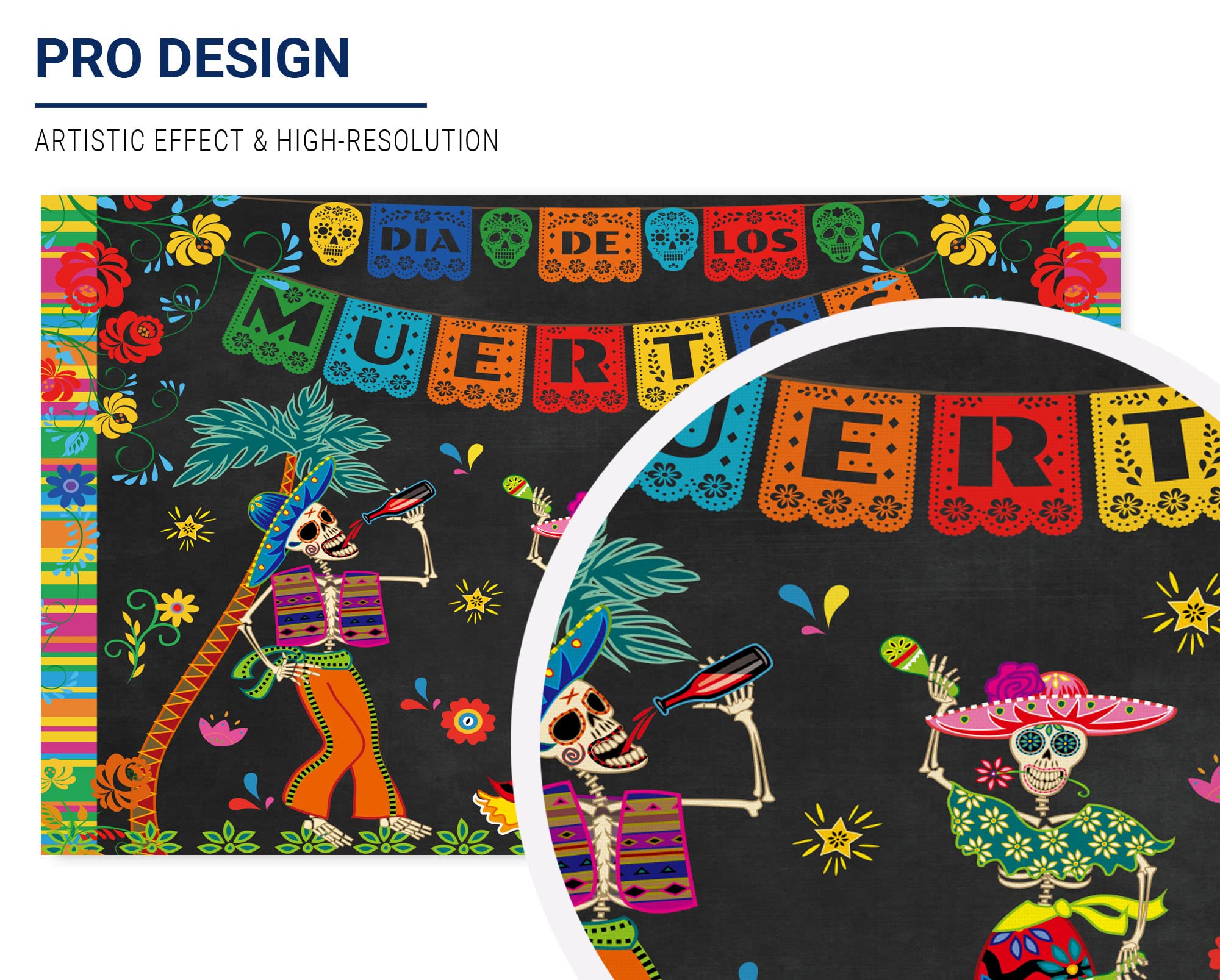 Allenjoy Day Of The Dead Backdrop For Mexican Fiesta Sugar Skull Photography Background Dia De Los Muertos Dress Up Birthday Party Supplies Fiesta Banner Table Decor Decoration Photo Booth Shoot