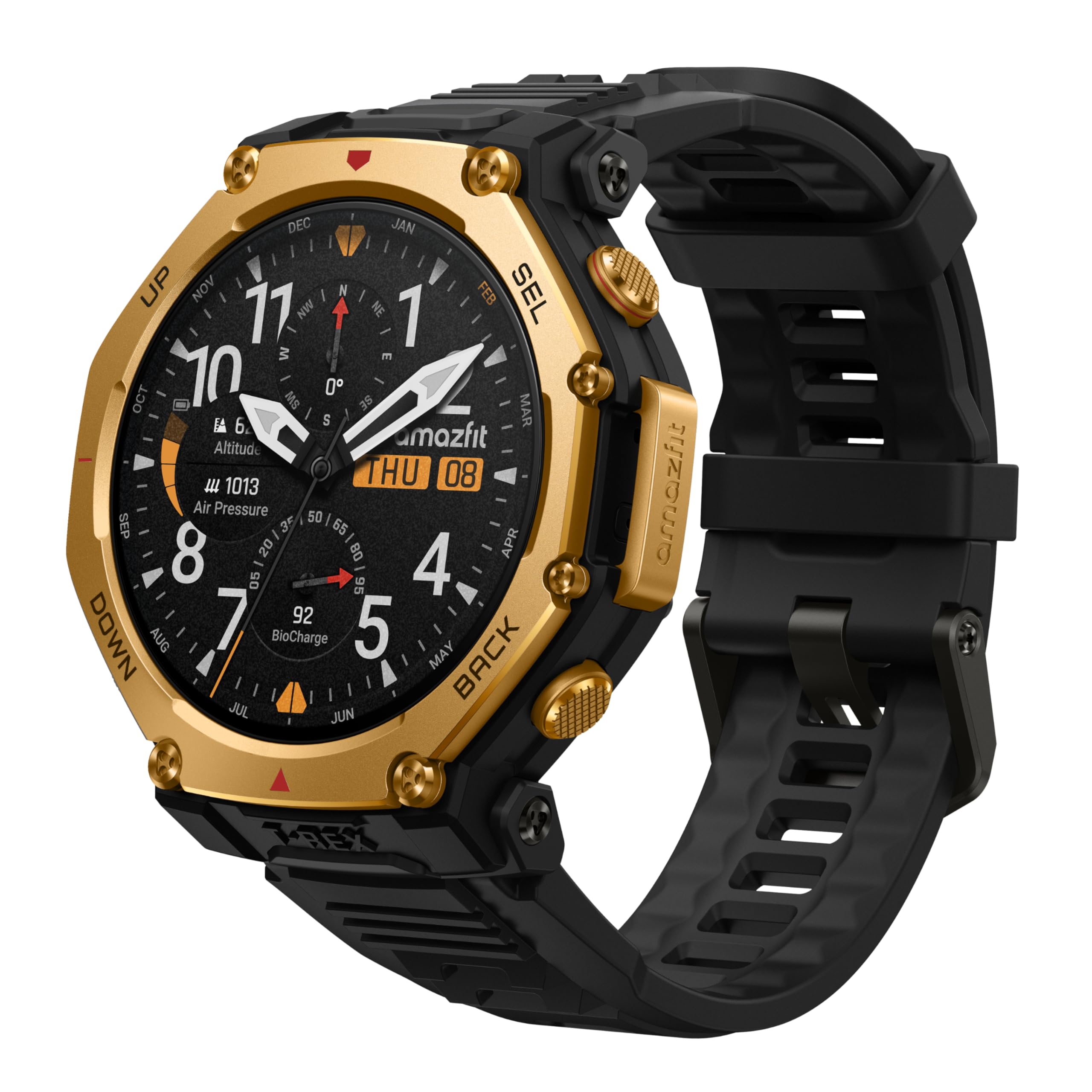 Amazfit T-Rex 3 Pro Outdoor Smart Watch 48mm Sapphire AMOLED Display with Flashlight, Ti Bezel, Dual Band GPS, Offline Maps, 25 