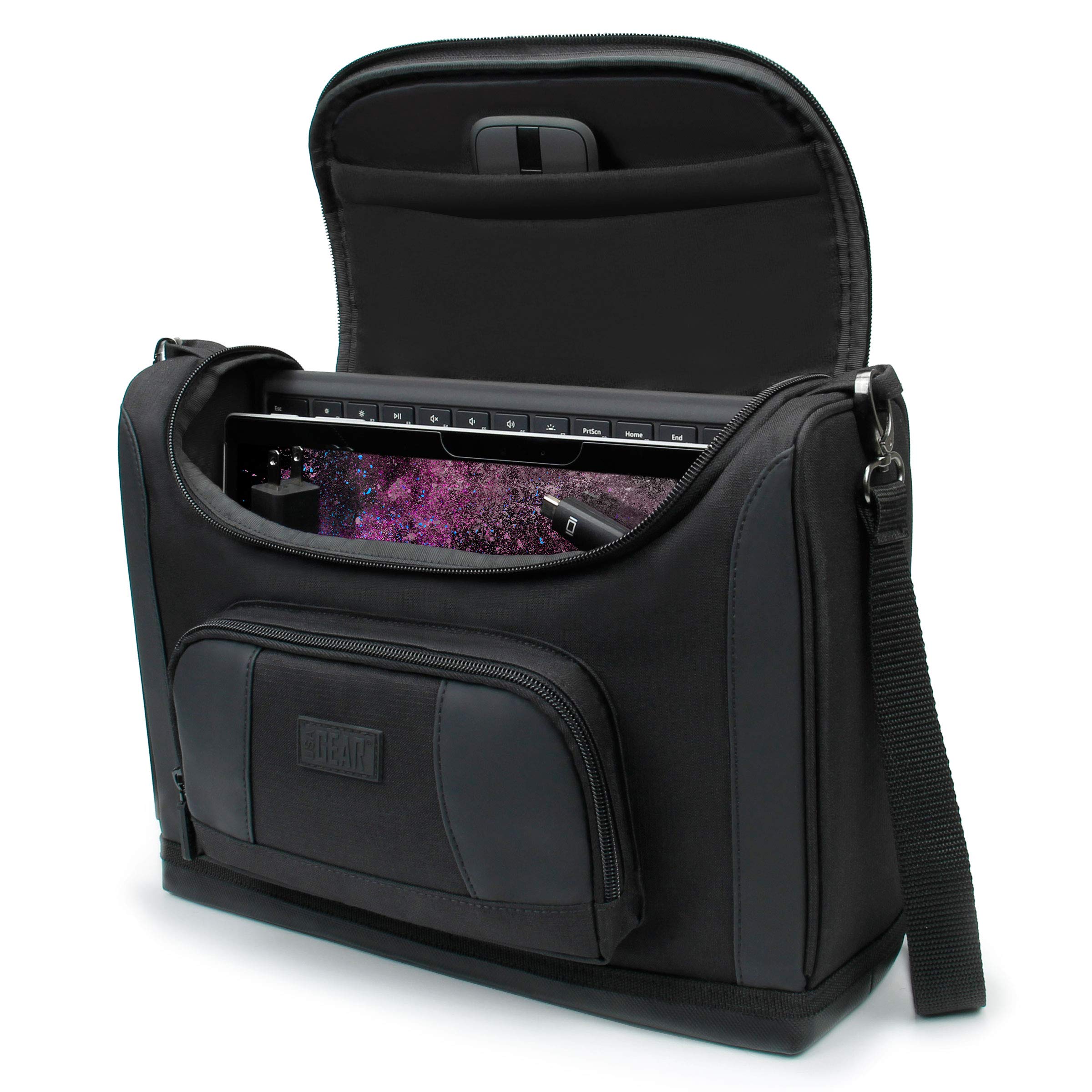 USA Gear Small Messenger Bag Compatible with Microsoft Surface Pro 11th Gen, Surface Pro 10, Pro 9, Pro 8 - Shoulder Bag Travel 