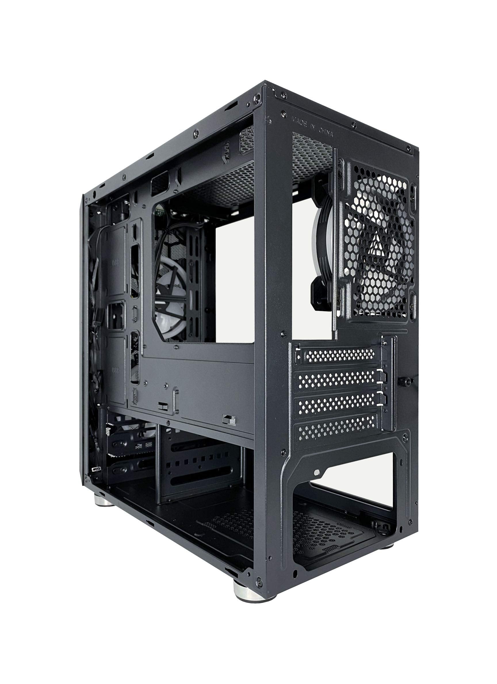 Apevia Prodigy Bk Micro Atx Gaming Case With 1 X Tempered Glass Panel, Top Usb3.0/Usb2.0/Audio Ports, 3 X Rgb Fans, Black Frame