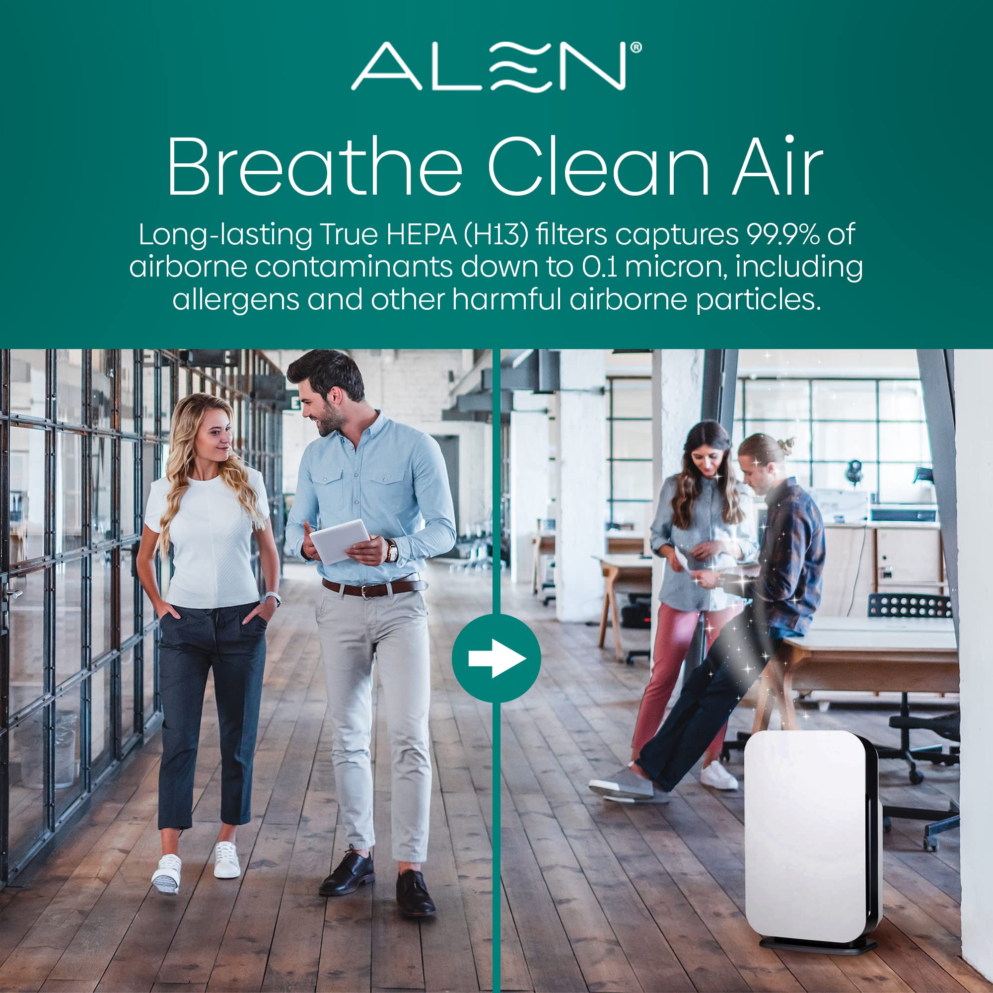 Alen Air Filter B4 Pure Replacement H13 True Hepa Filter For Breathesmart 45I & Flex Air Purifier   Captures Allergens, Dust, &