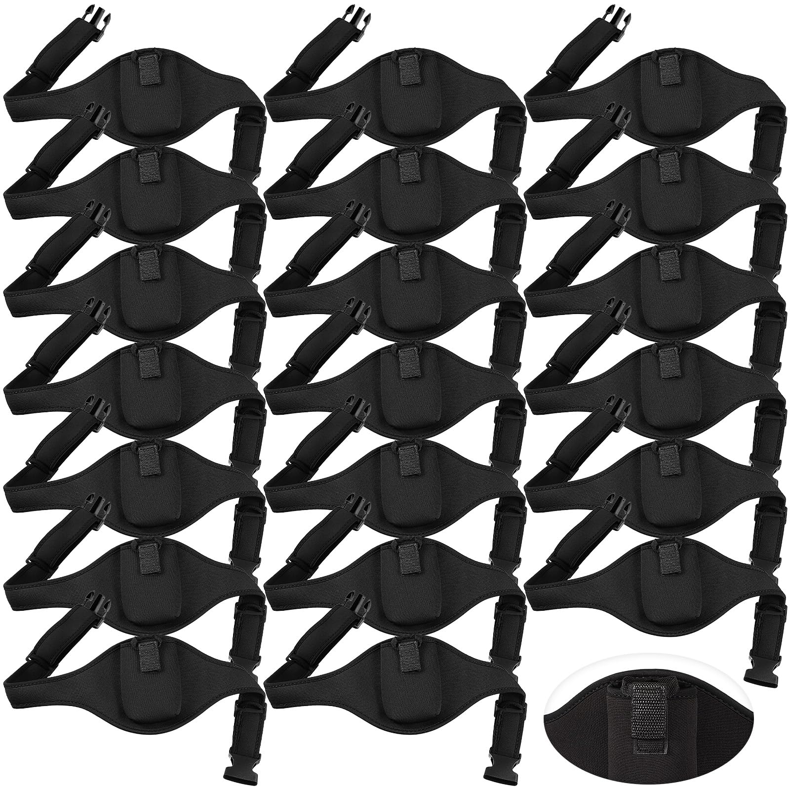 Jexine 20 Pack Mic Belt Wireless for Theatre Neoprene Microphone Holder with Anti Dropping Strap Sweat Absorbent Belt Waistband 