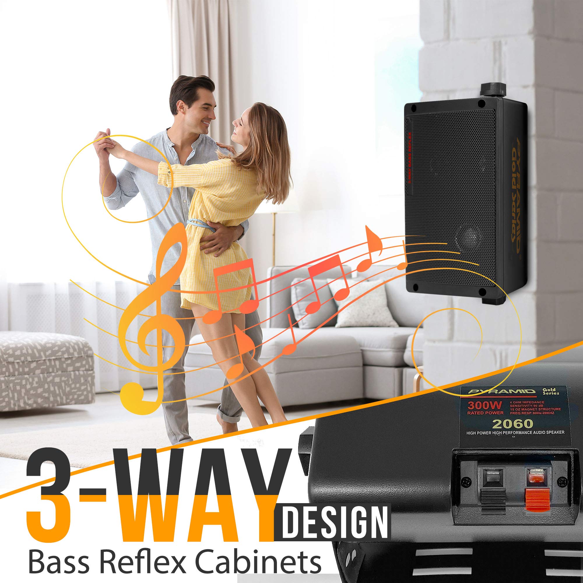 Pyramid 2060 300 Watt 3 Way Mini Box Speaker System