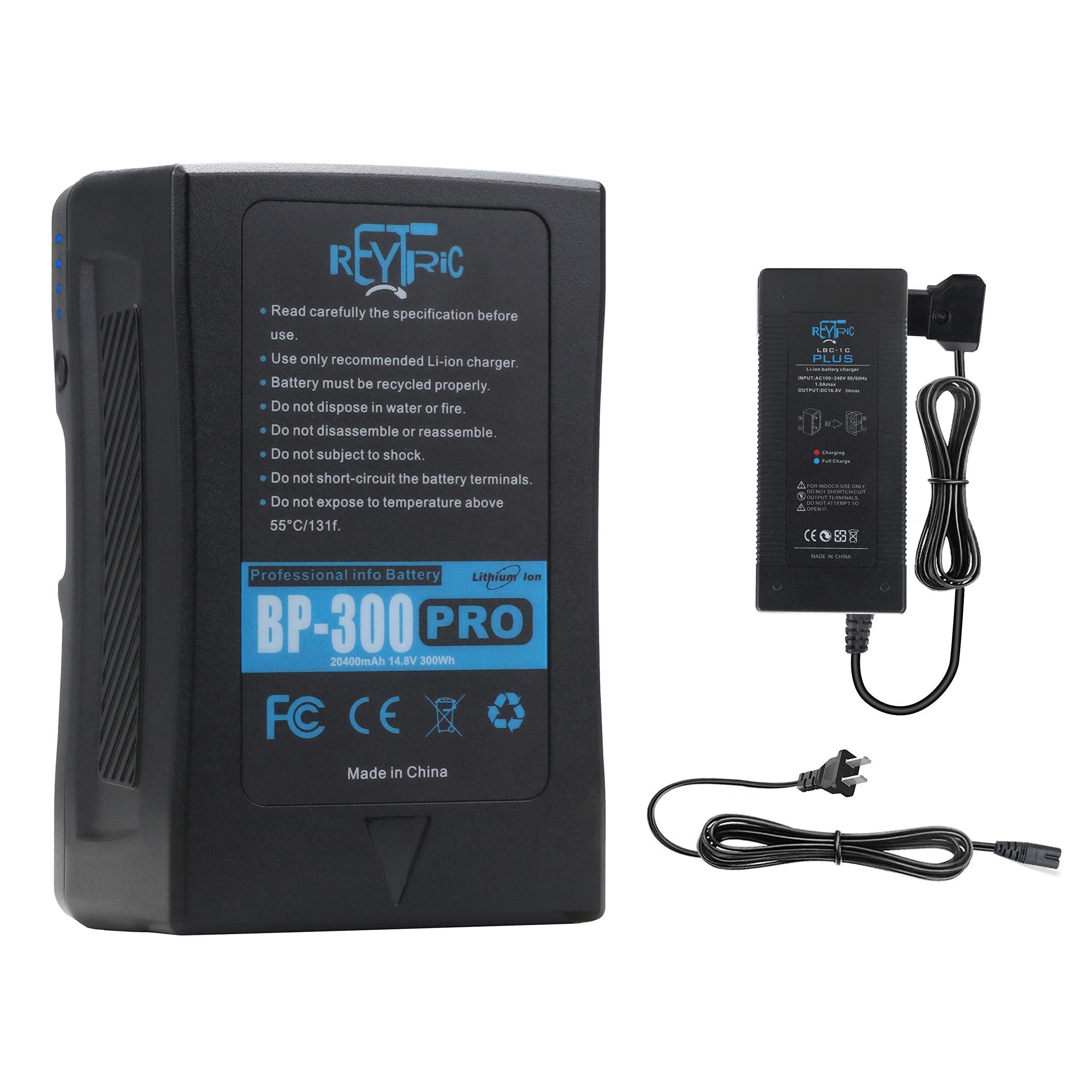 Reytric Upgrade 300Wh(20400Mah) V Mount/V Lock Battery With Upgrade 5A Output D Tap Charger And D Tap Cable