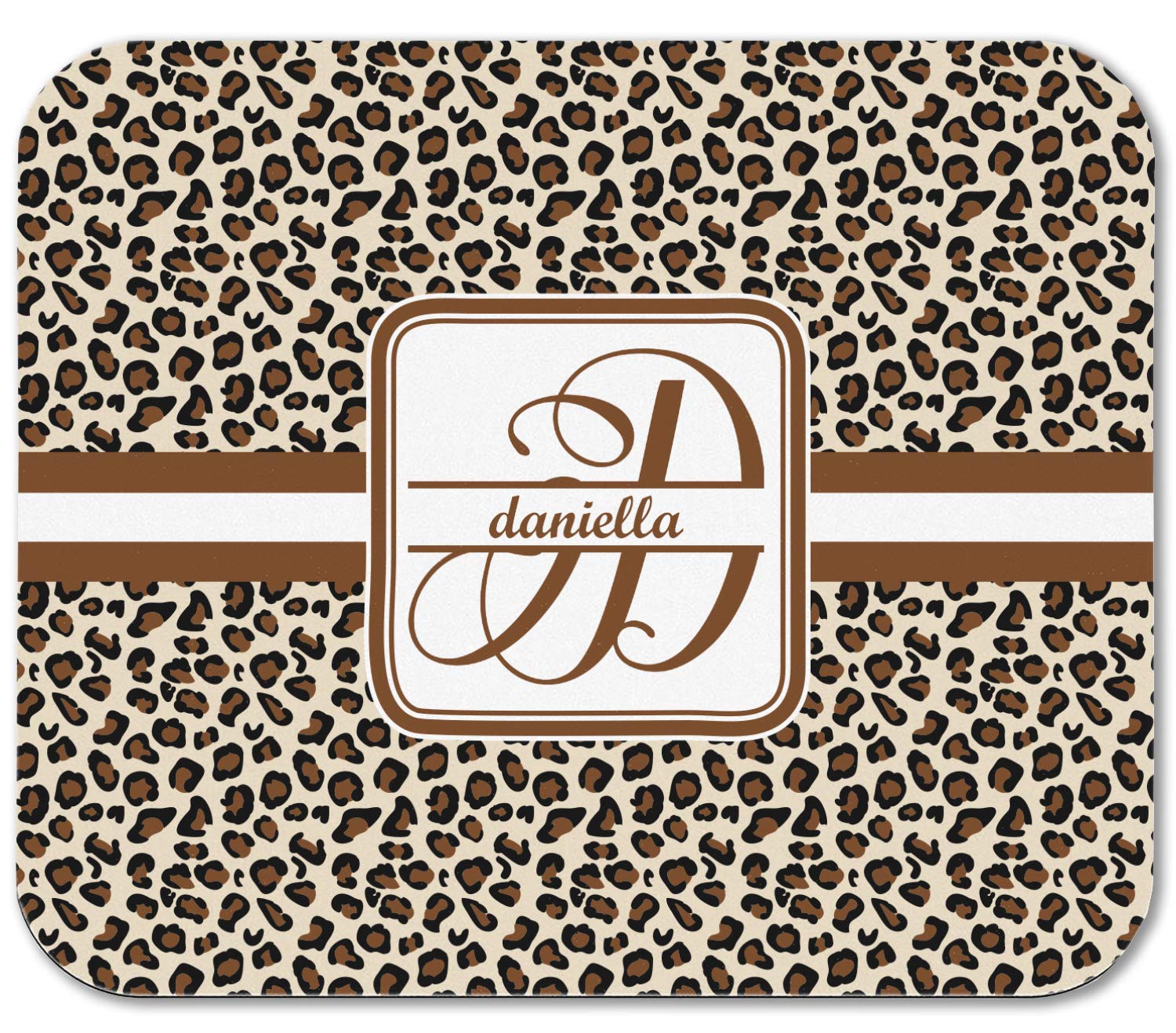 Personalized Leopard Print Rectangular Mouse Pad