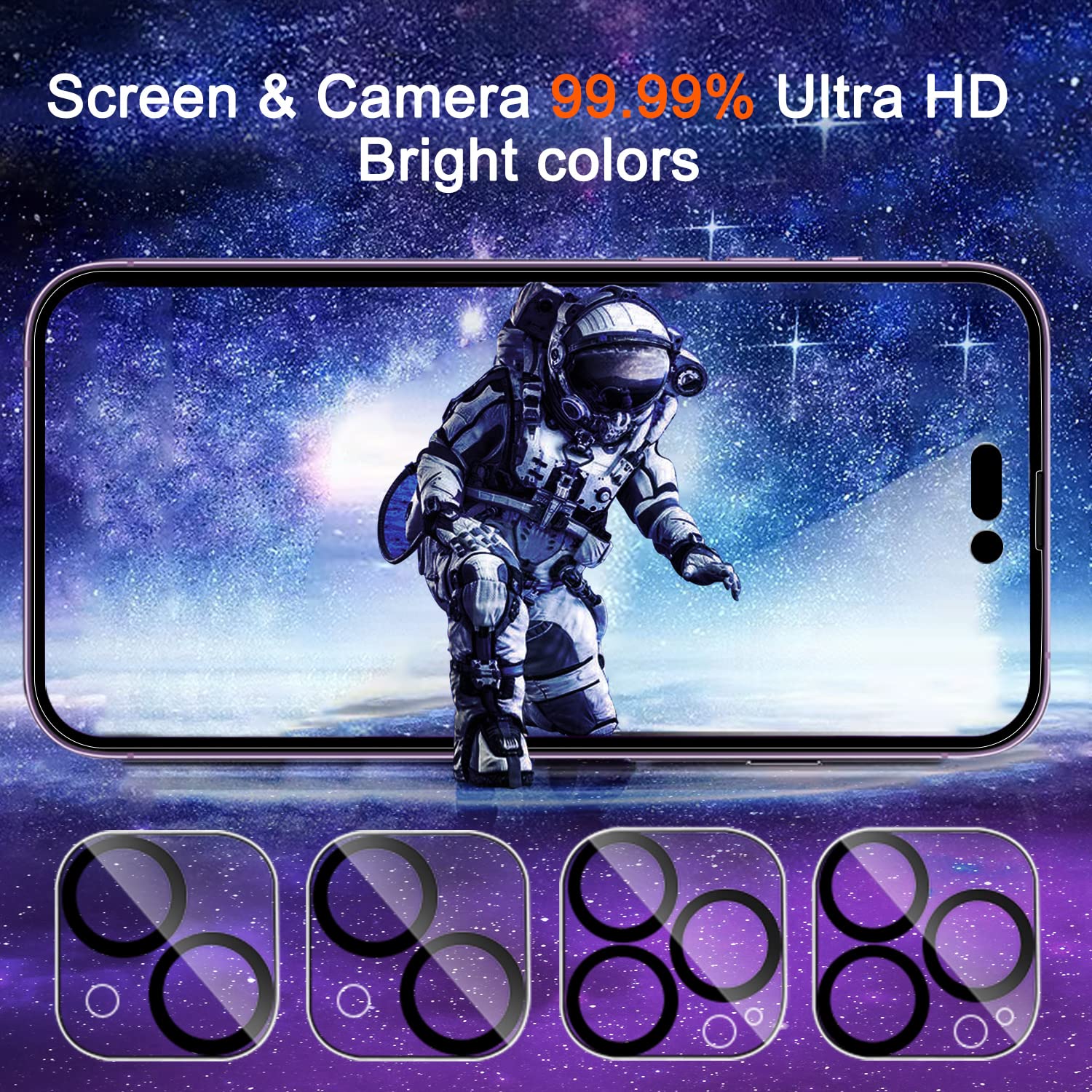 Ferilinso 3 Pack Screen Protector For Iphone 14 Plus Iphone 14 Pro Max With 2 Pack Tempered Glass Camera Lens Protector Phone Ca