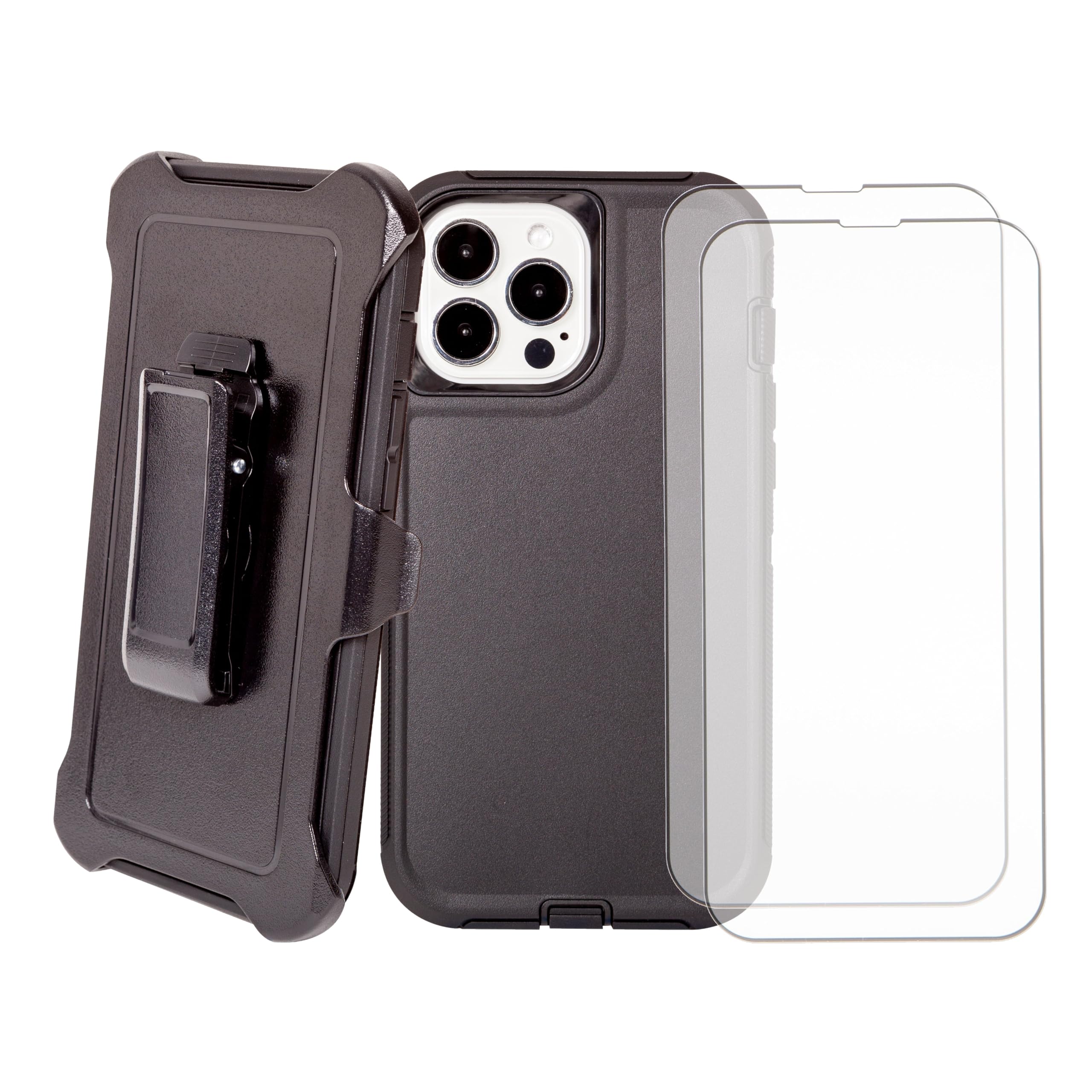 WallSkiN Case for iPhone 13 Pro Max (6.7) with 2 Screen Protectors | Heavy Duty Full Body Military Grade Drop Protection Carryin